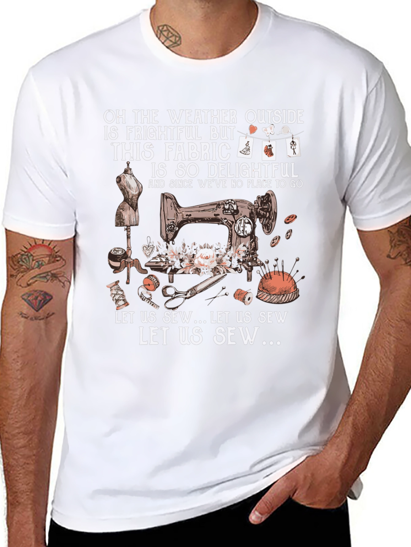 Sewing Delight T-Shirt: Weather Outside is Frightful