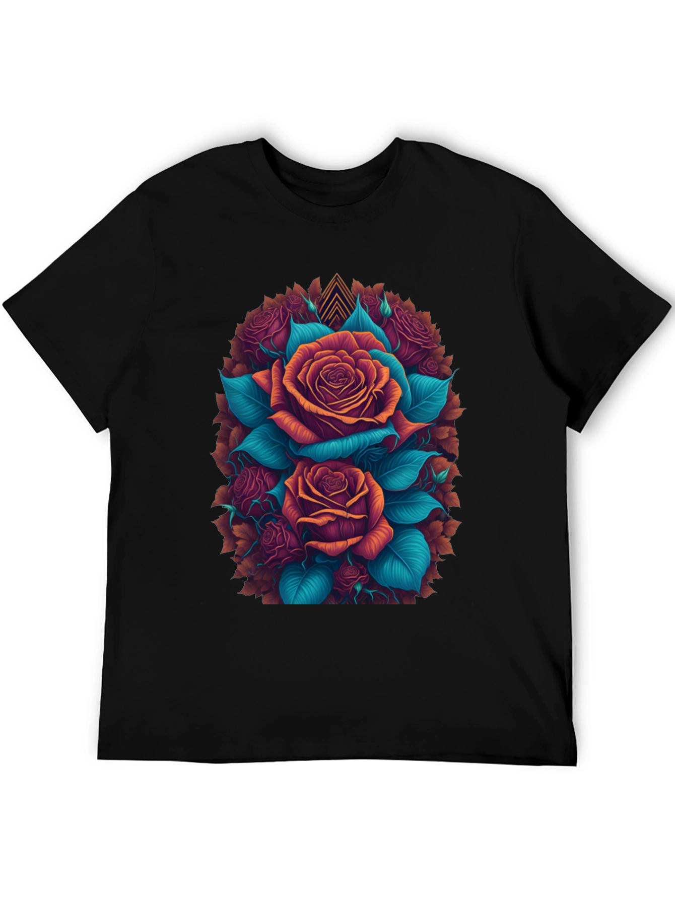 Floral Roses Graphic Tee - Bold Artistic Design