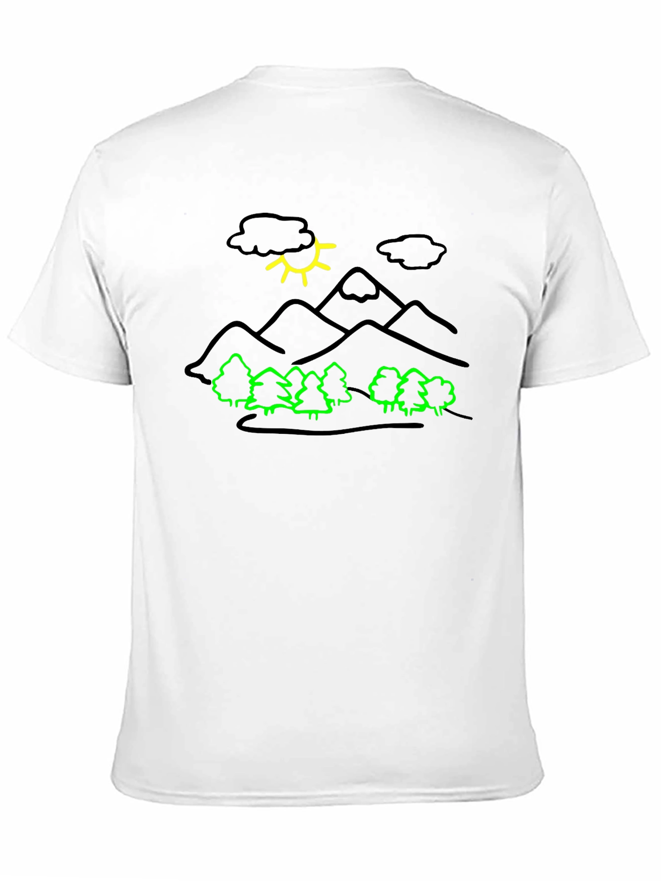 Mountain Scene Graphic Black T-Shirt