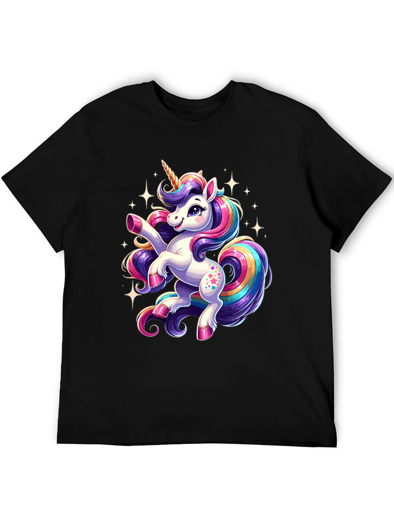 Magical Unicorn Graphic Tee - Black