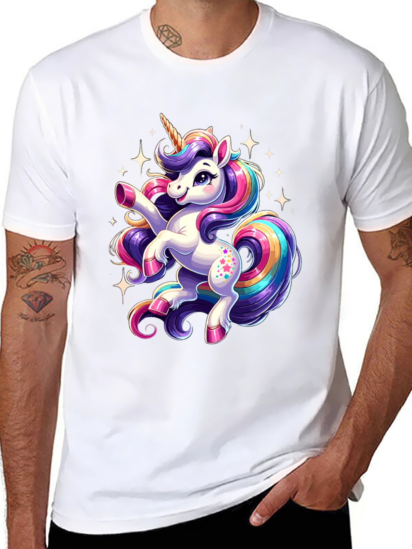 Magical Unicorn Graphic Tee - Black