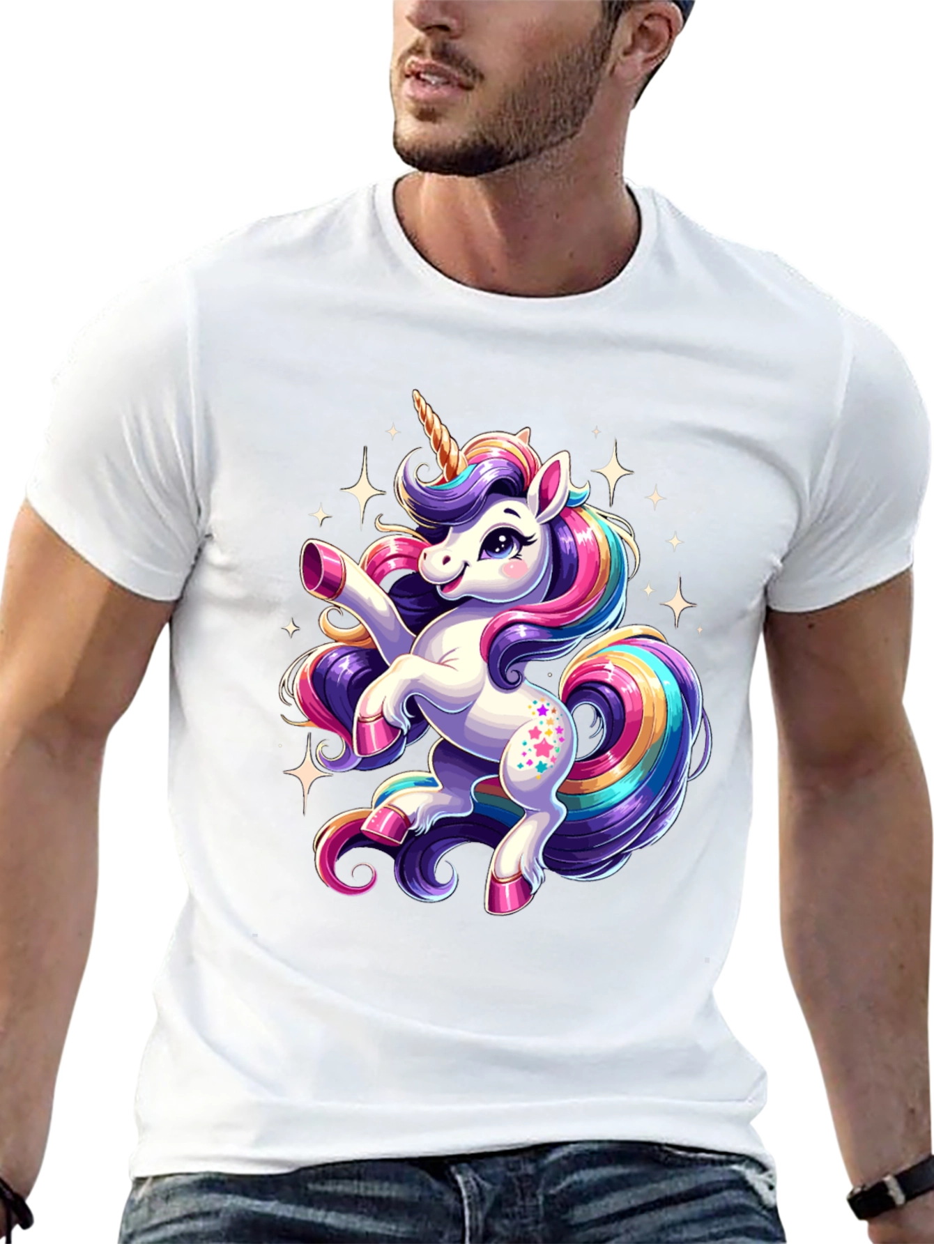 Magical Unicorn Graphic Tee - Black