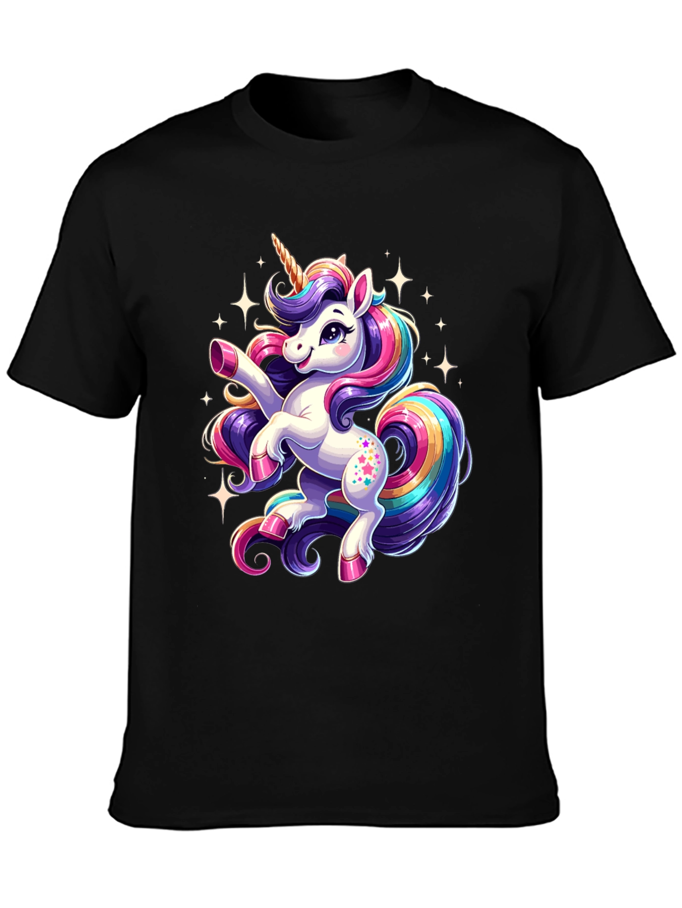 Magical Unicorn Graphic Tee - Black