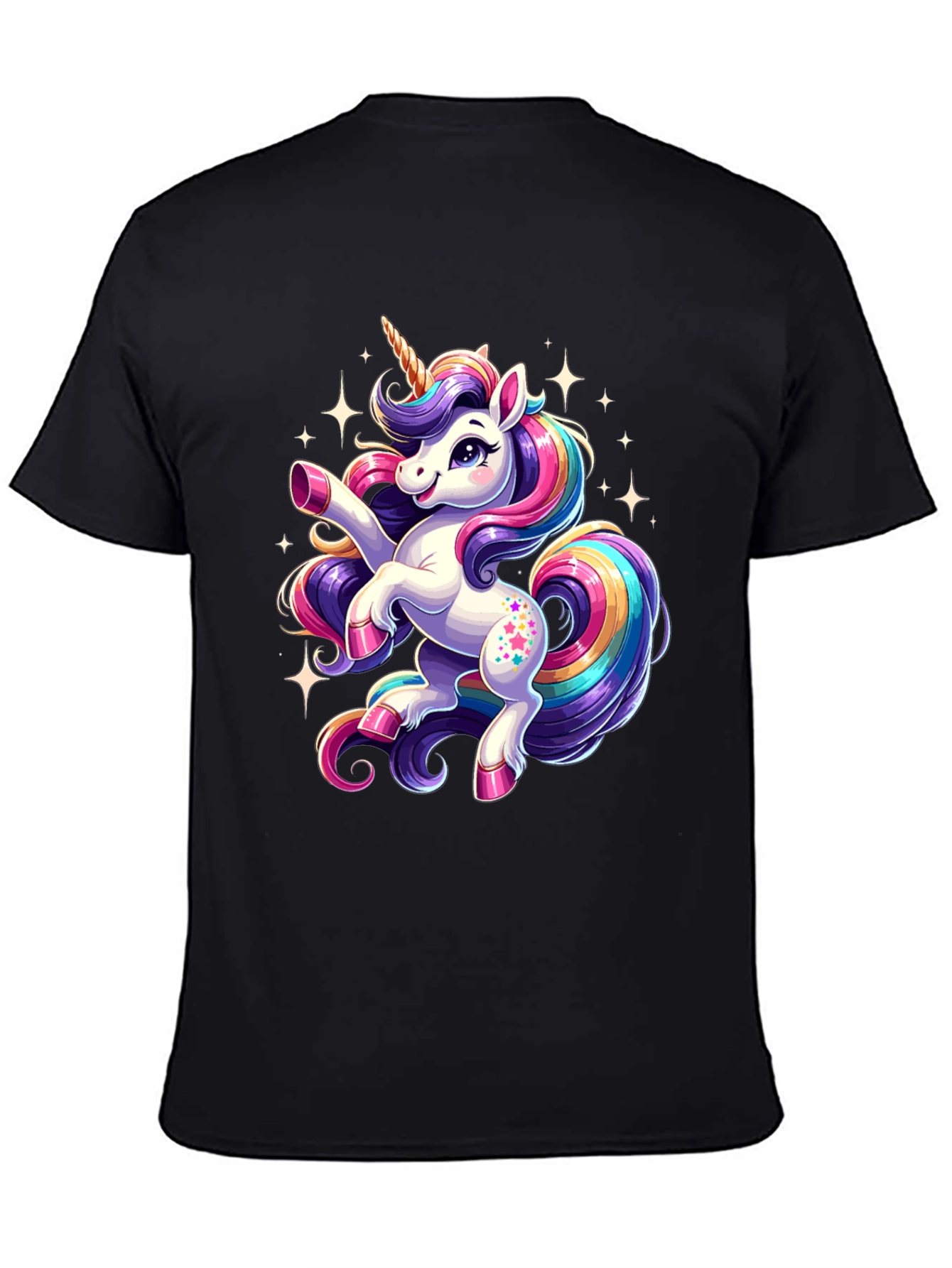 Magical Unicorn Graphic Tee - Black