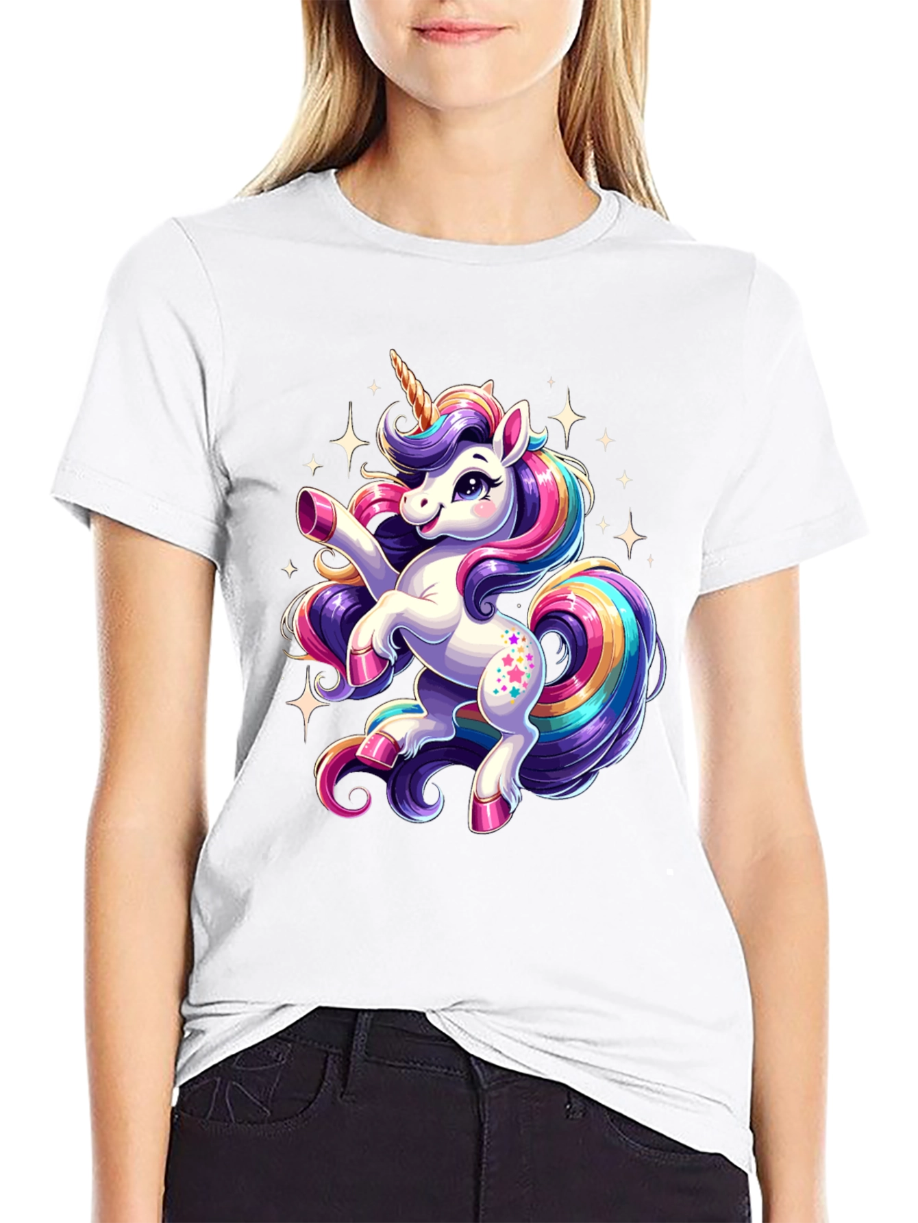 Magical Unicorn Graphic Tee - Black