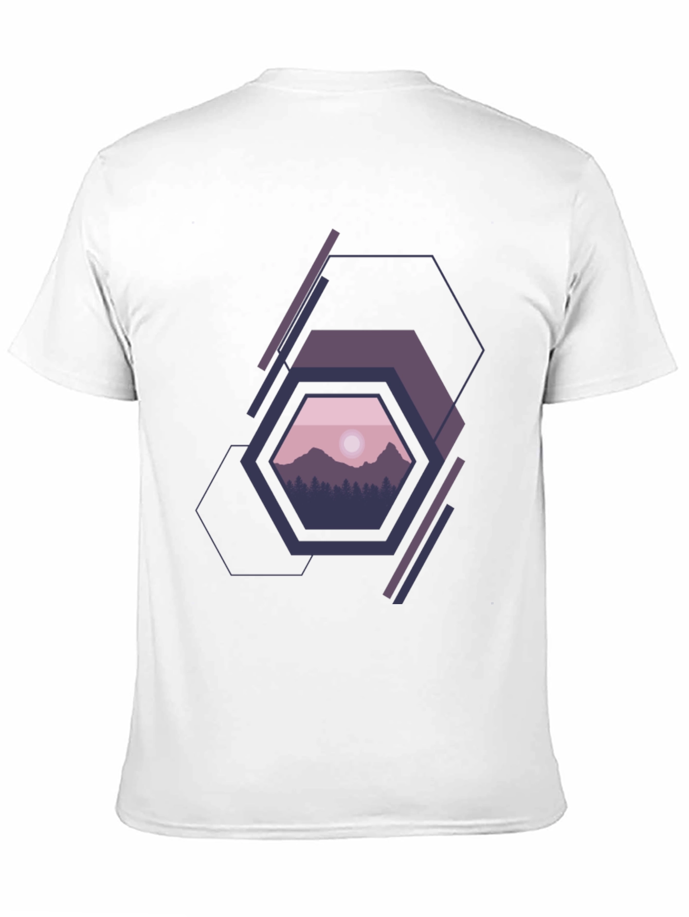 Geometric Mountainscape Graphic Tee - Modern Style