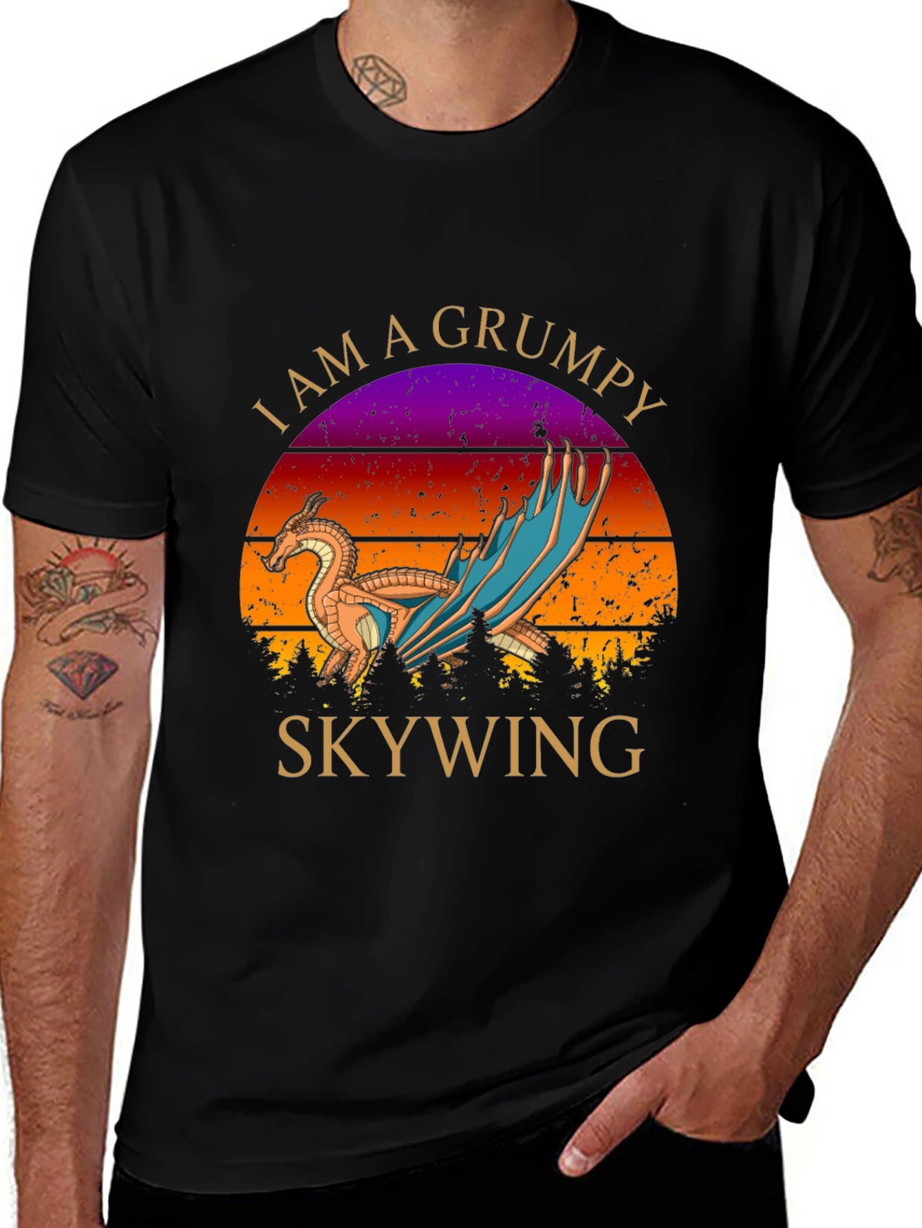 Grumpy Skywing Dragon Graphic T-Shirt
