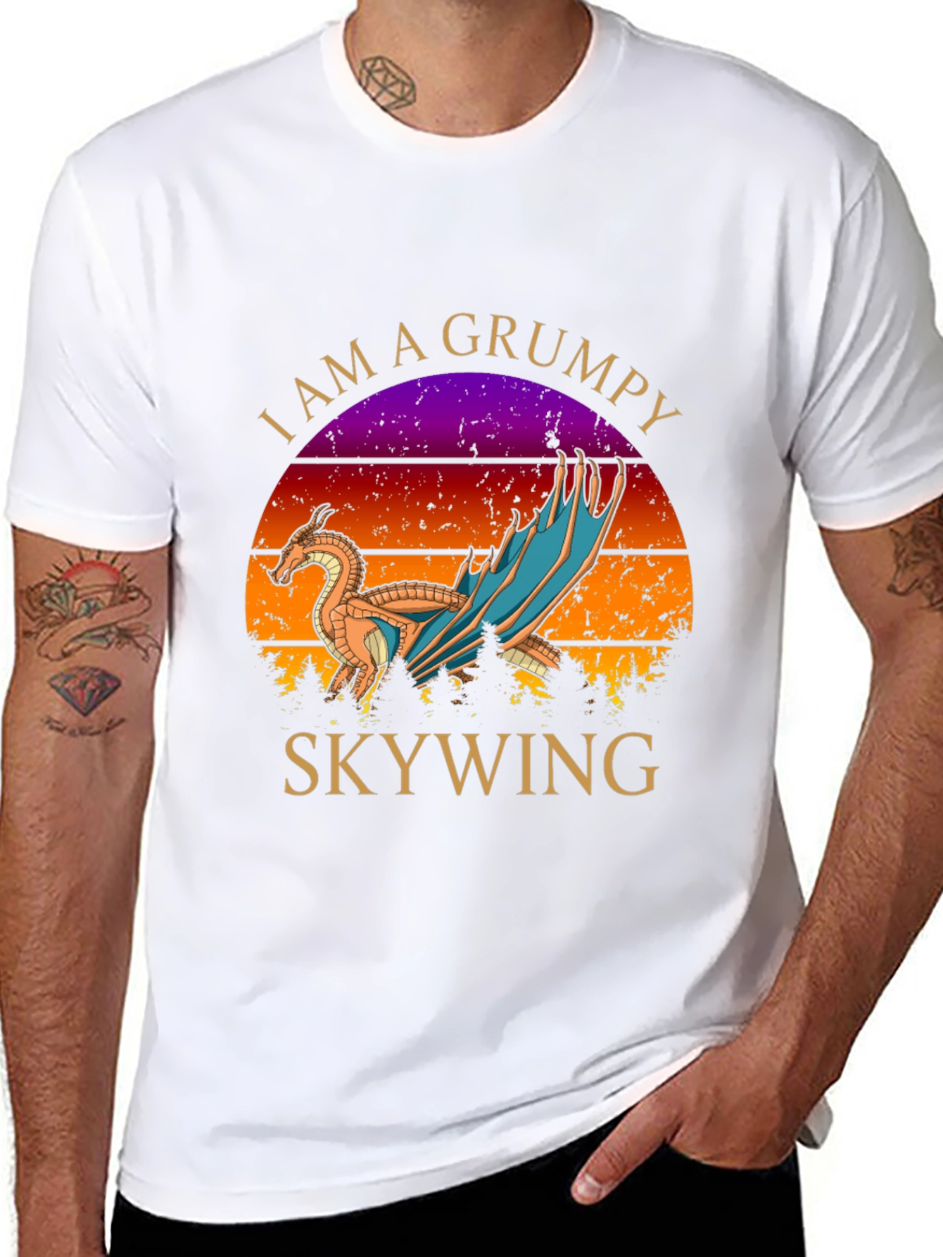 Grumpy Skywing Dragon Graphic T-Shirt