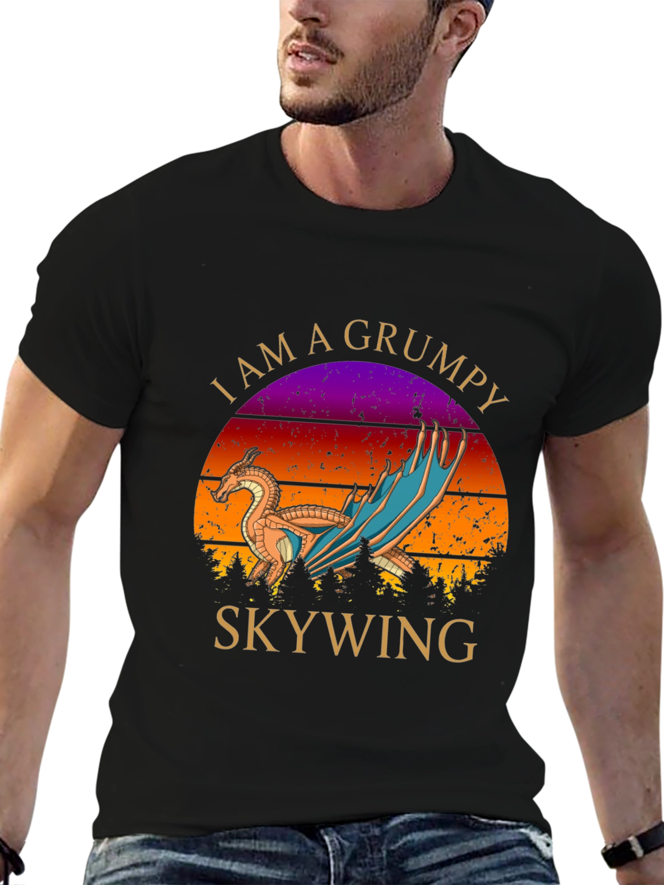 Grumpy Skywing Dragon Graphic T-Shirt