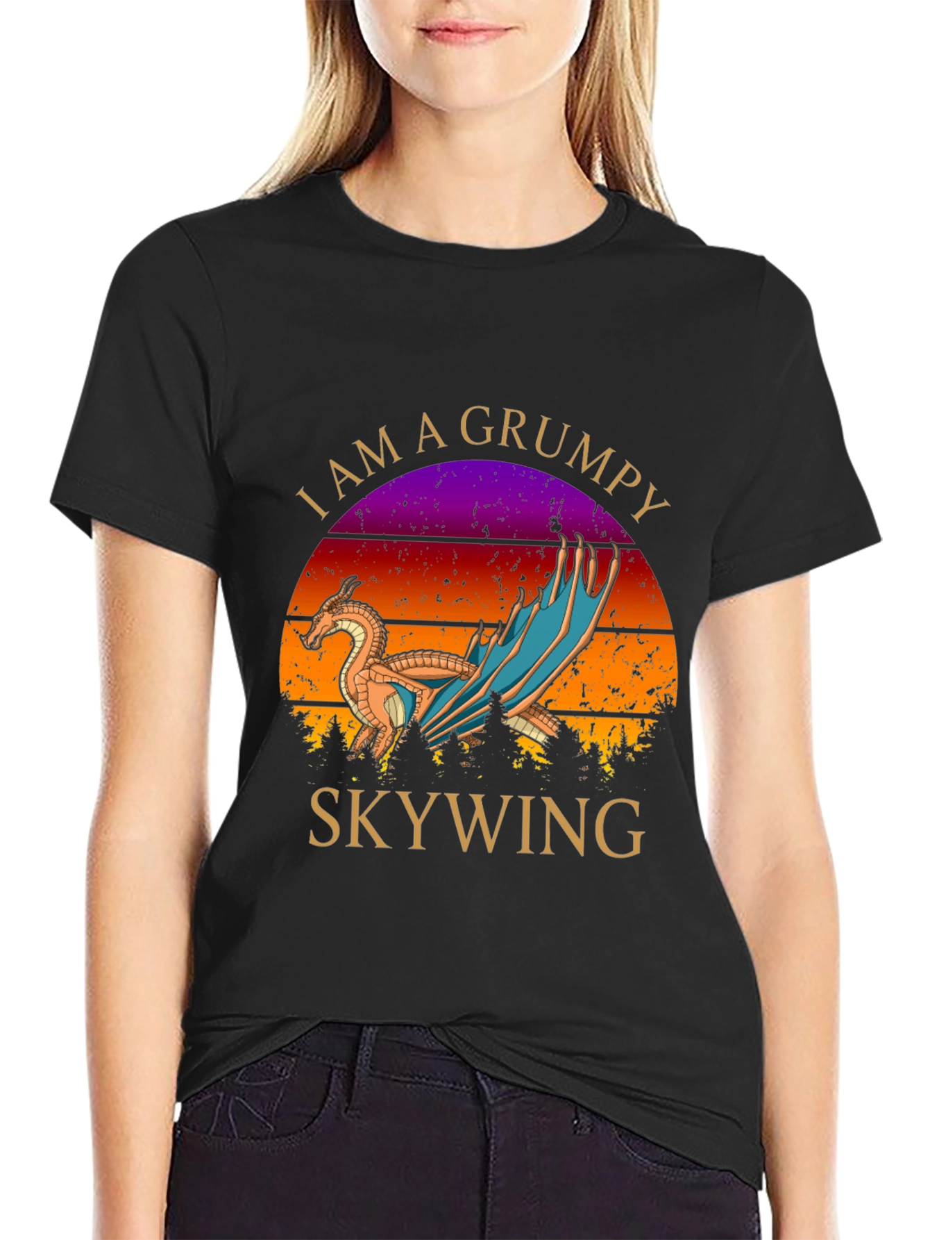 Grumpy Skywing Dragon Graphic T-Shirt