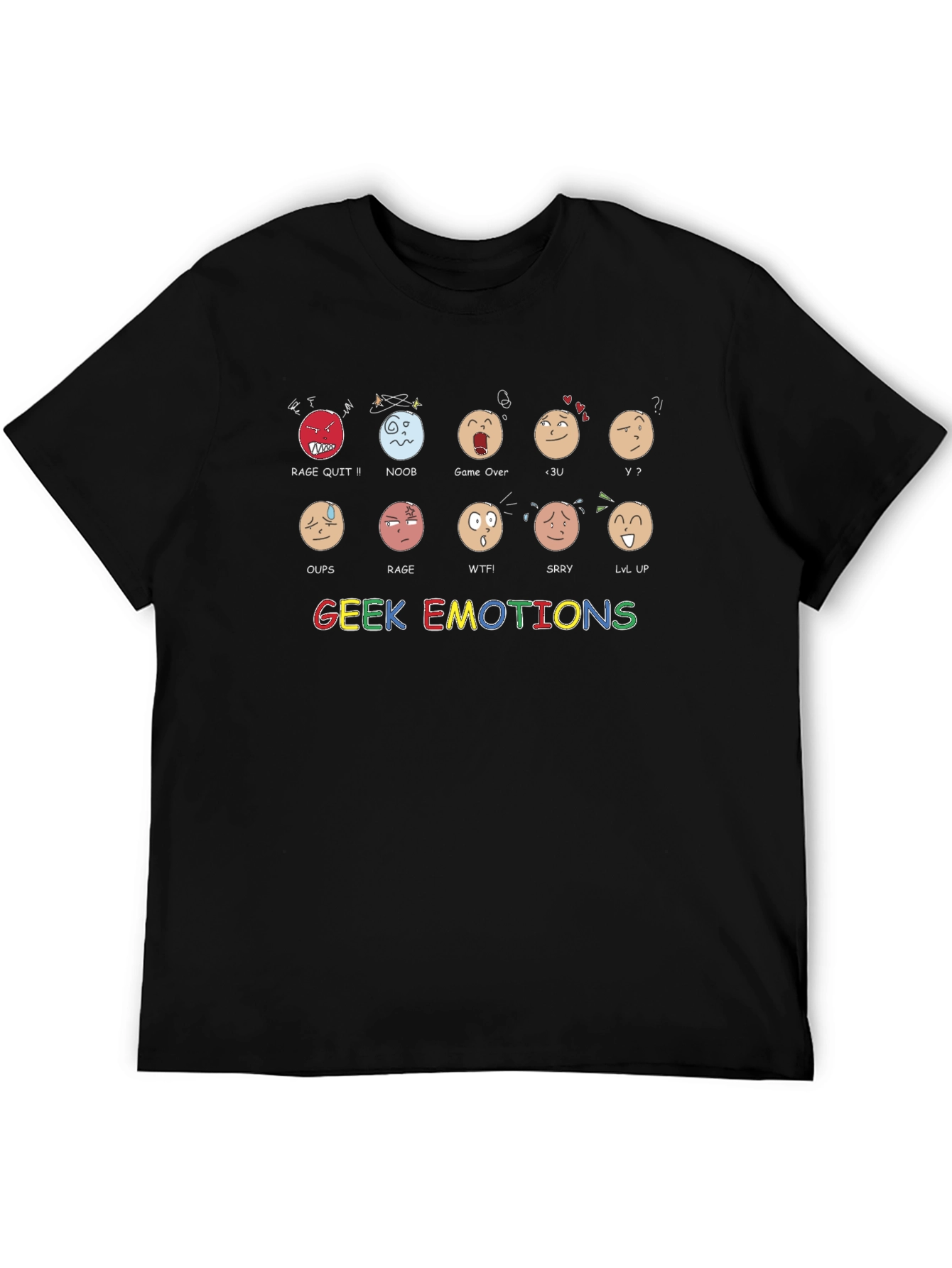 Geek Emotions Graphic T-Shirt - Gamer Expressions