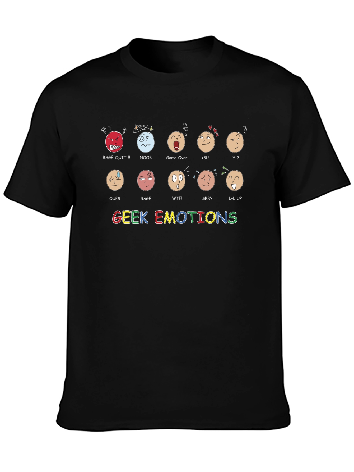Geek Emotions Graphic T-Shirt - Gamer Expressions