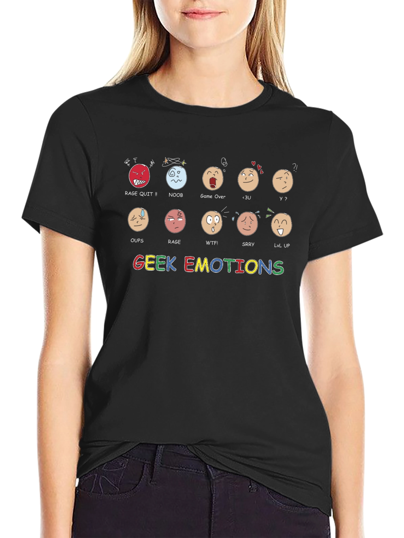 Geek Emotions Graphic T-Shirt - Gamer Expressions