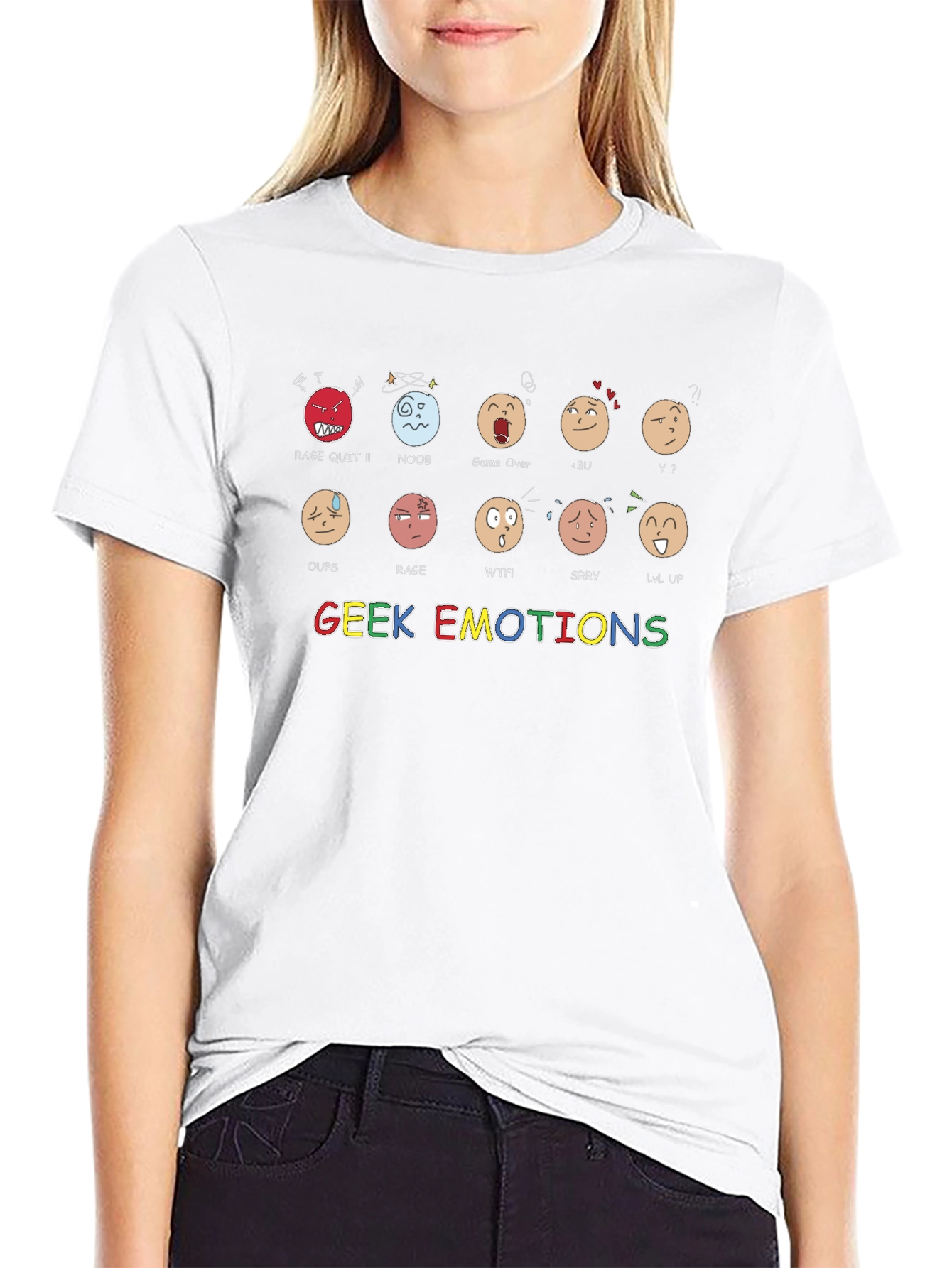 Geek Emotions Graphic T-Shirt - Gamer Expressions