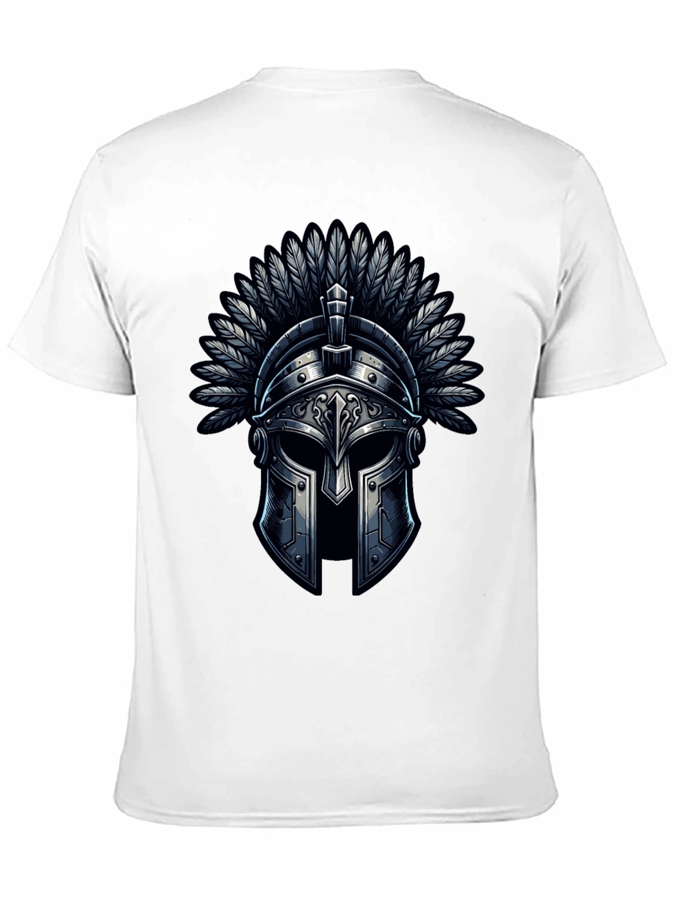 Warrior Helmet Graphic Tee - Black Cotton