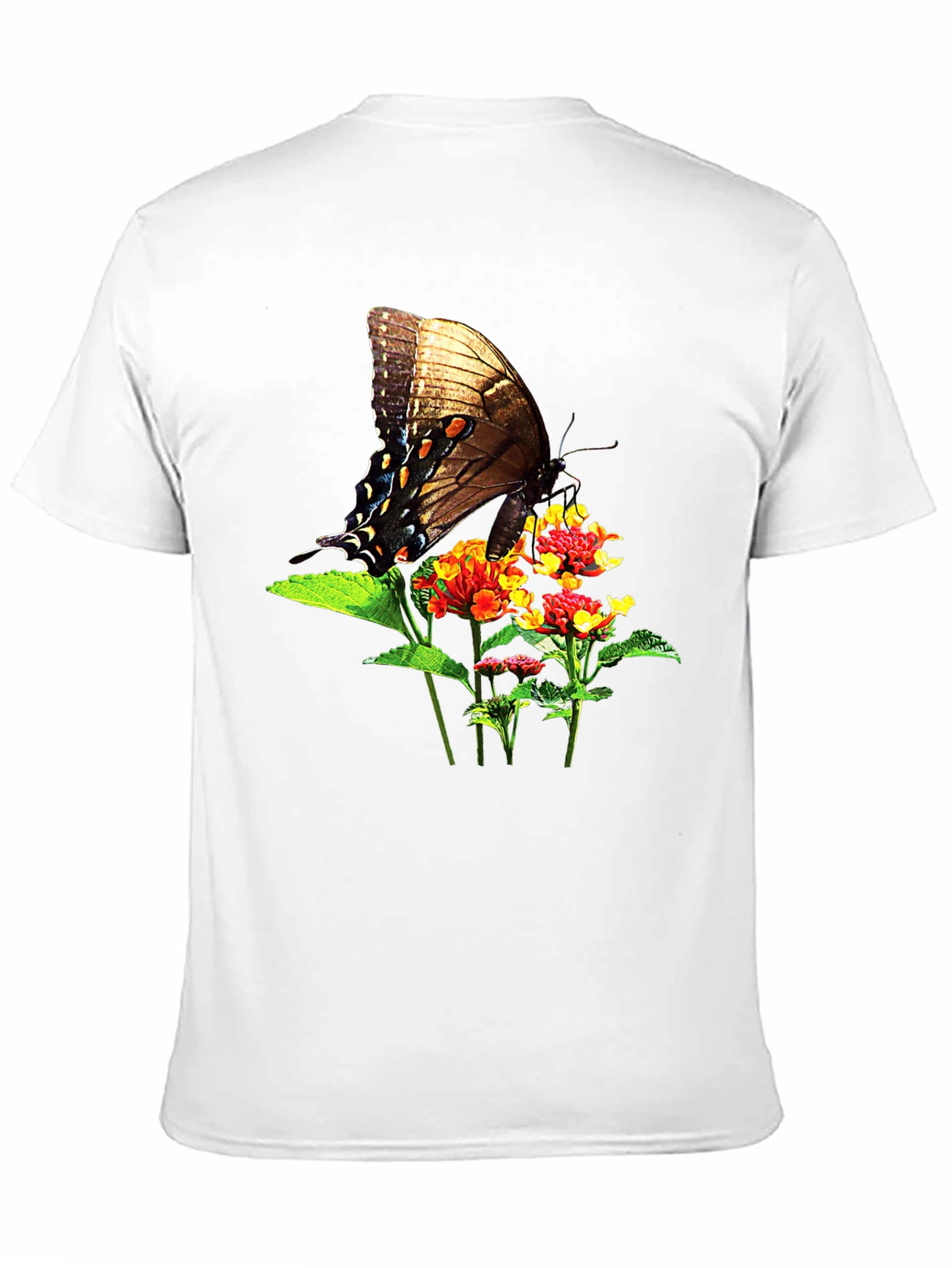 Butterfly & Flower Graphic T-Shirt - Nature Inspired Tee