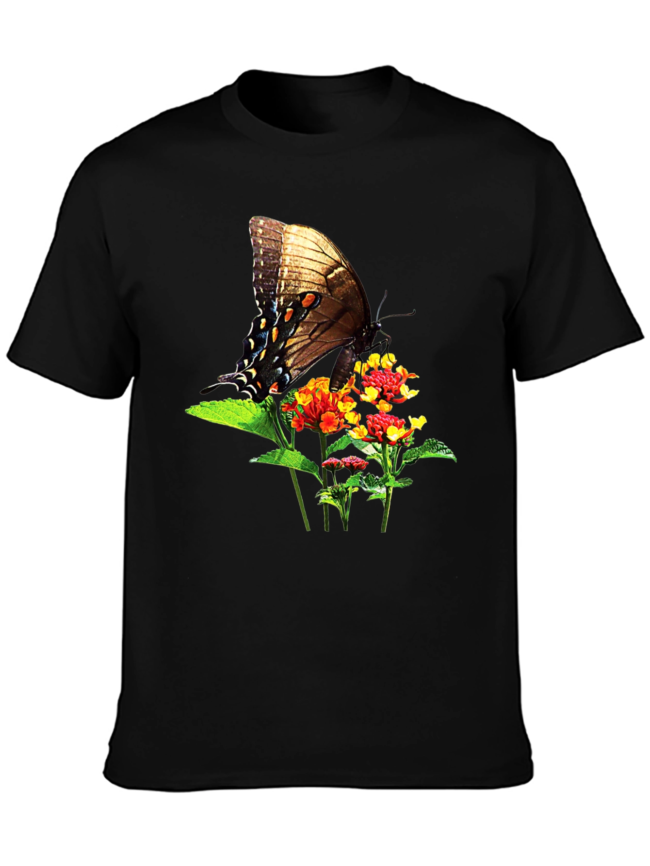 Butterfly & Flower Graphic T-Shirt - Nature Inspired Tee
