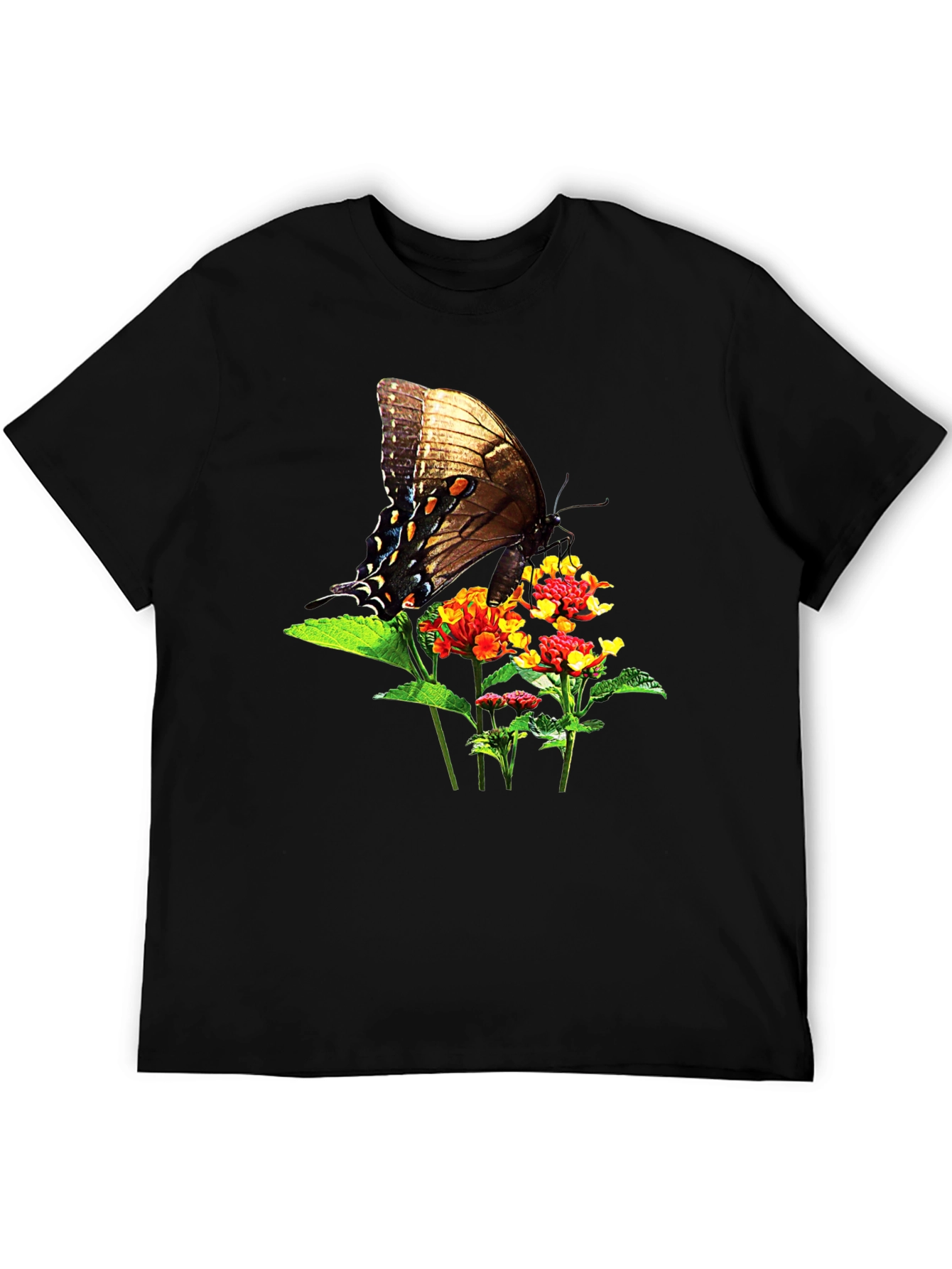 Butterfly & Flower Graphic T-Shirt - Nature Inspired Tee