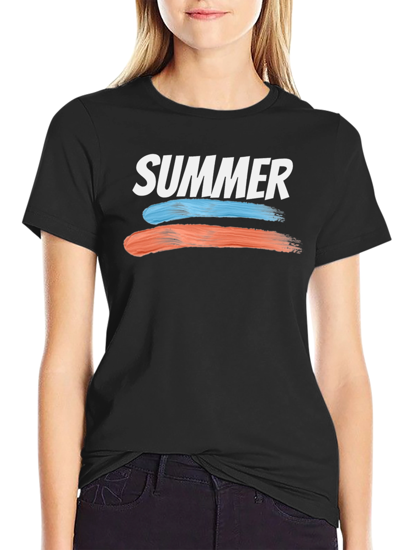 Summer T-Shirt with Brush Stroke Design