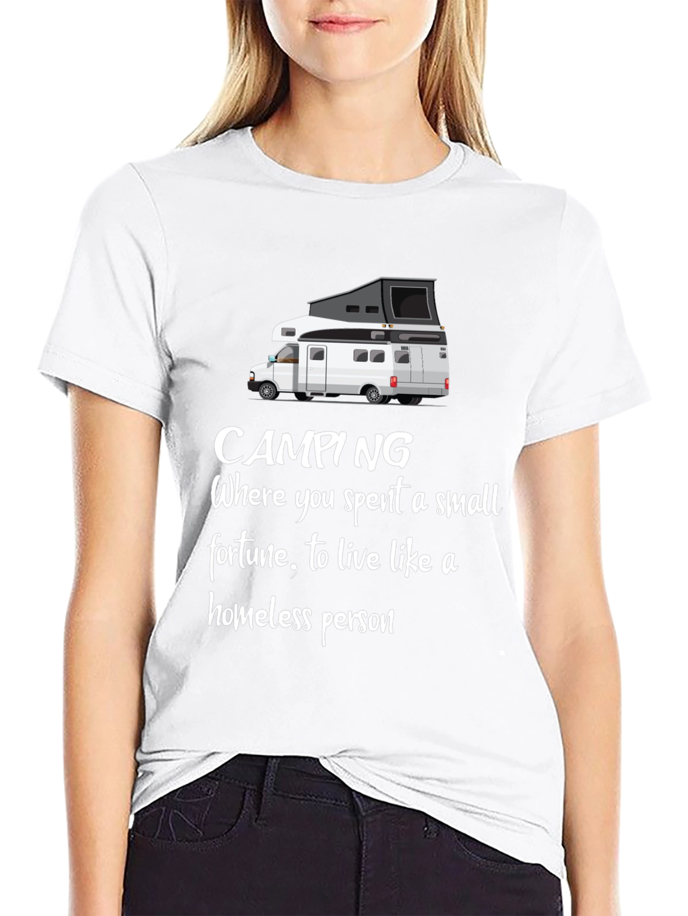 Funny Camping T-Shirt - Homeless Person Humor Tee