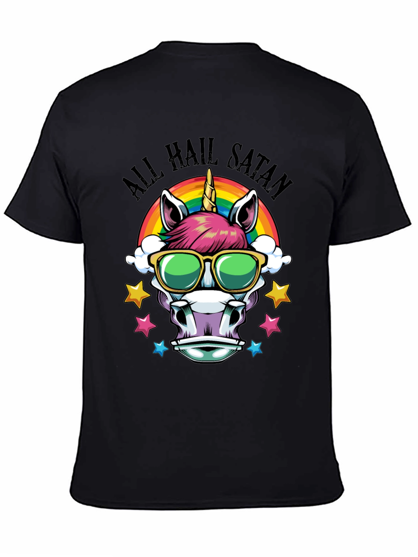 Unicorn All Hail Satan Graphic Tee