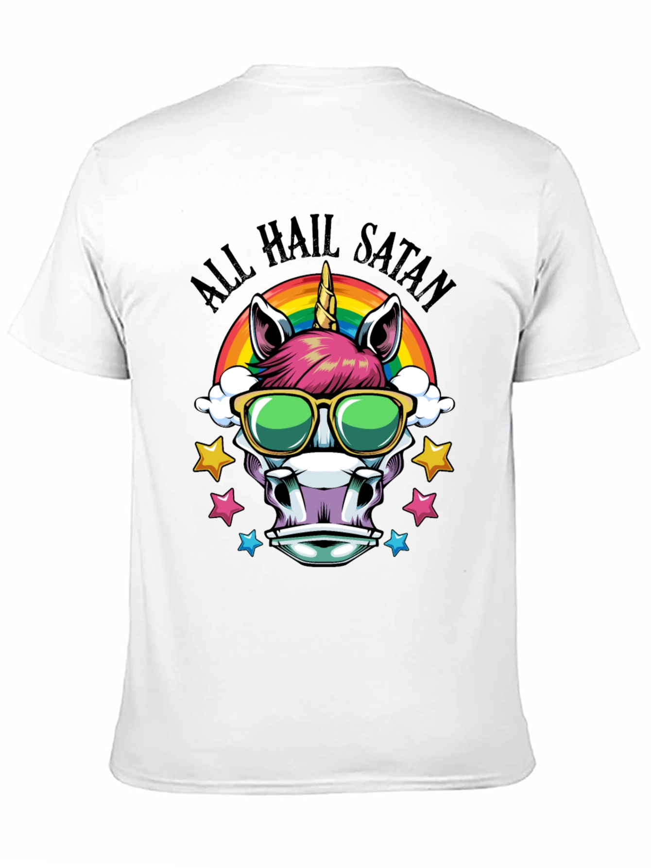 Unicorn All Hail Satan Graphic Tee