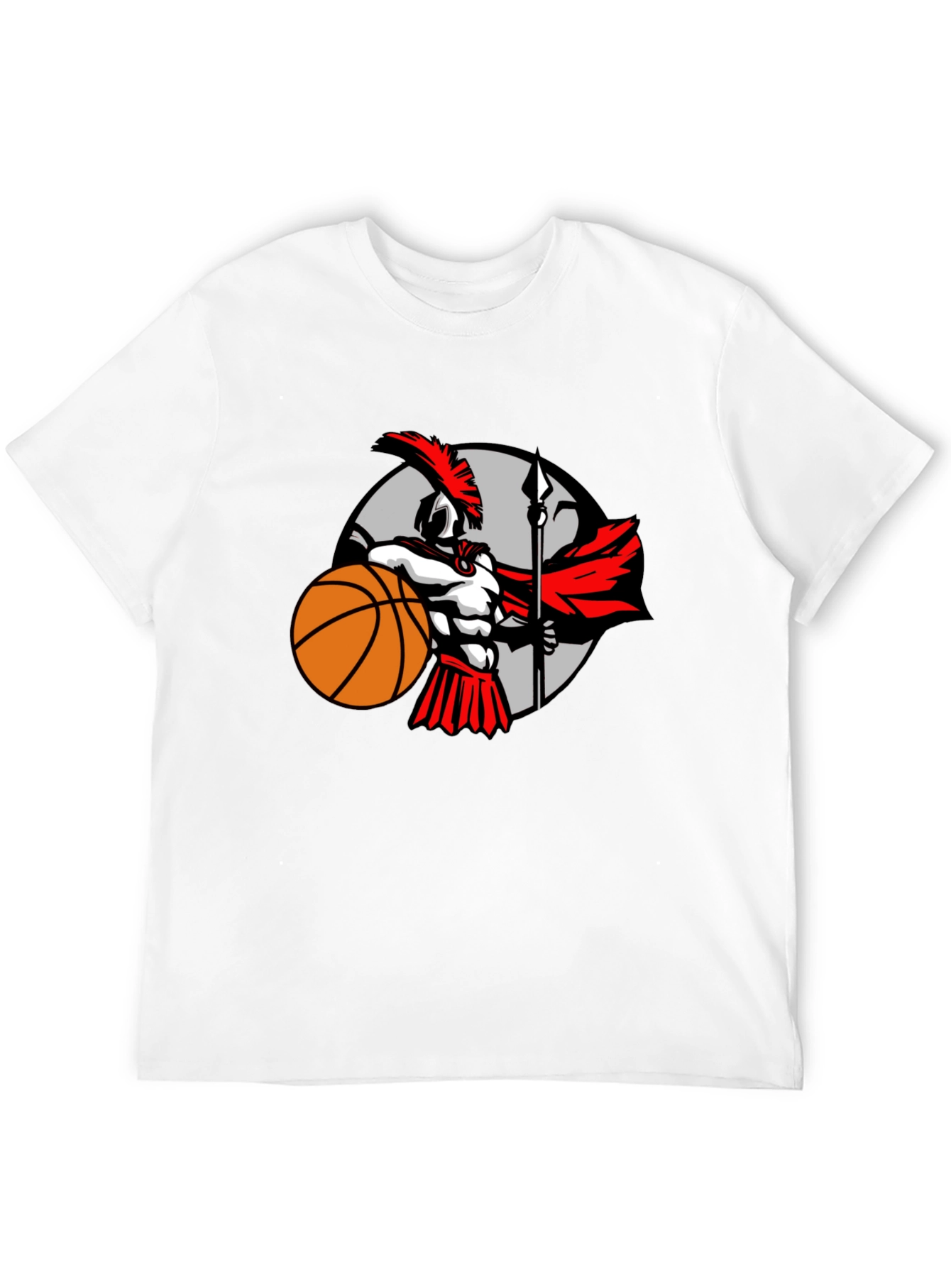 Spartan Warrior Basketball Graphic T-Shirt - Black