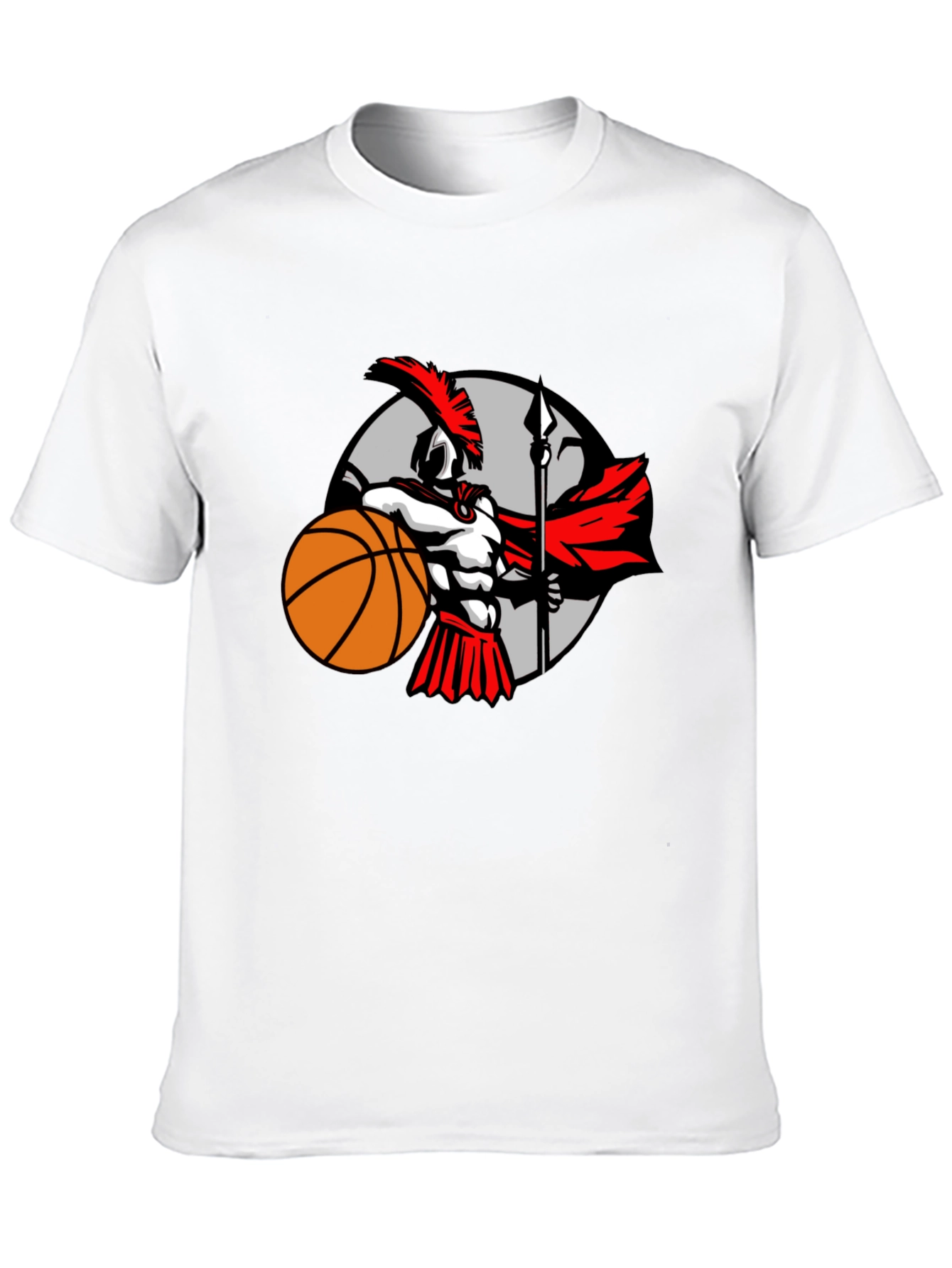 Spartan Warrior Basketball Graphic T-Shirt - Black
