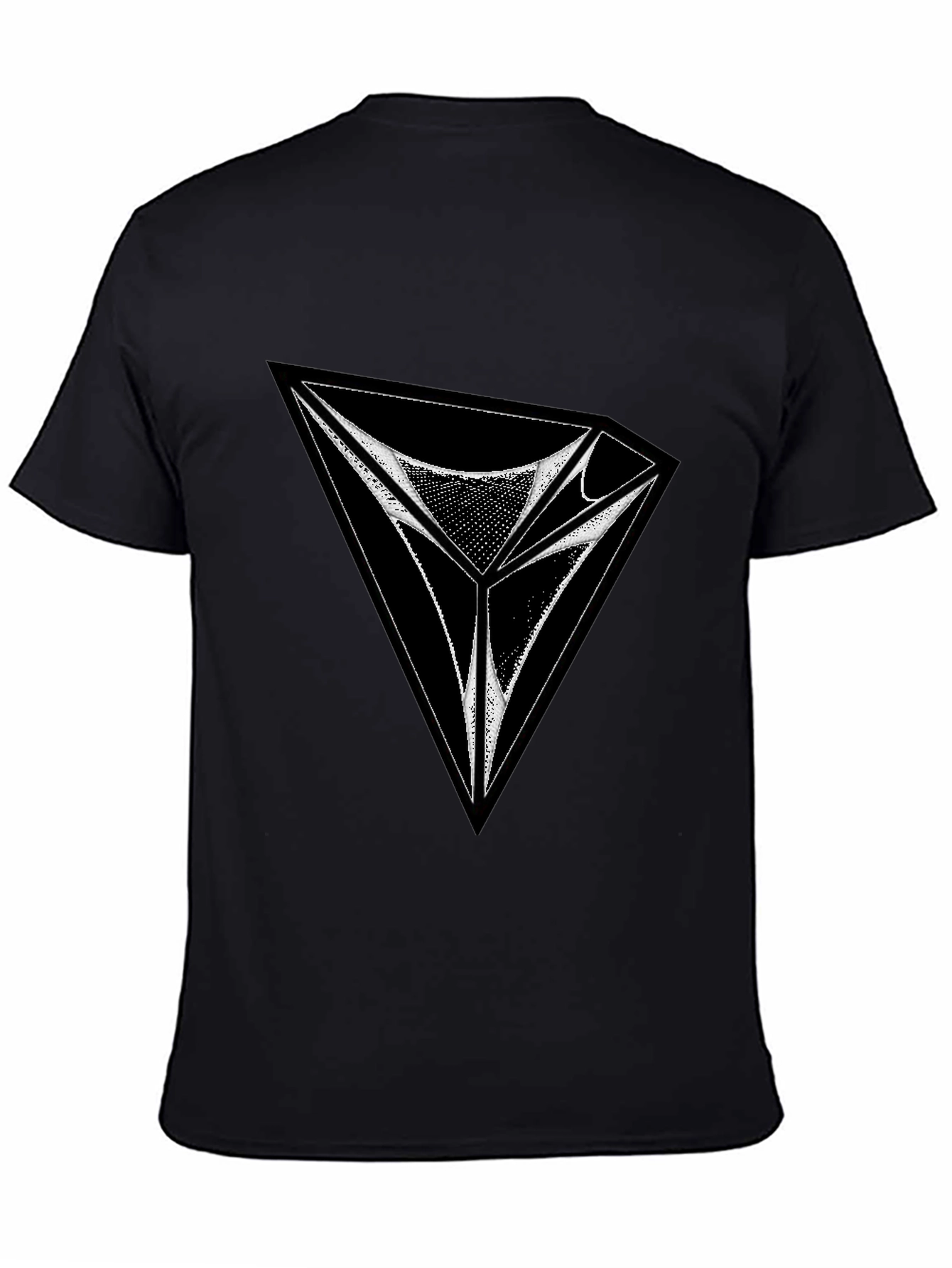 Geometric Triangle Graphic Tee - Modern Black T-Shirt