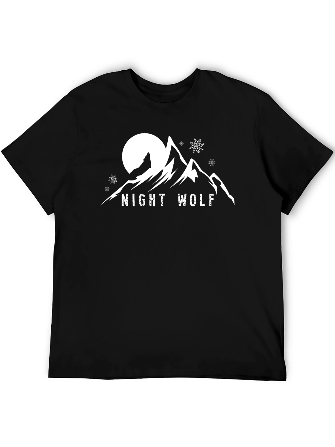 Night Wolf T-Shirt - Mountain and Moon Graphic Tee