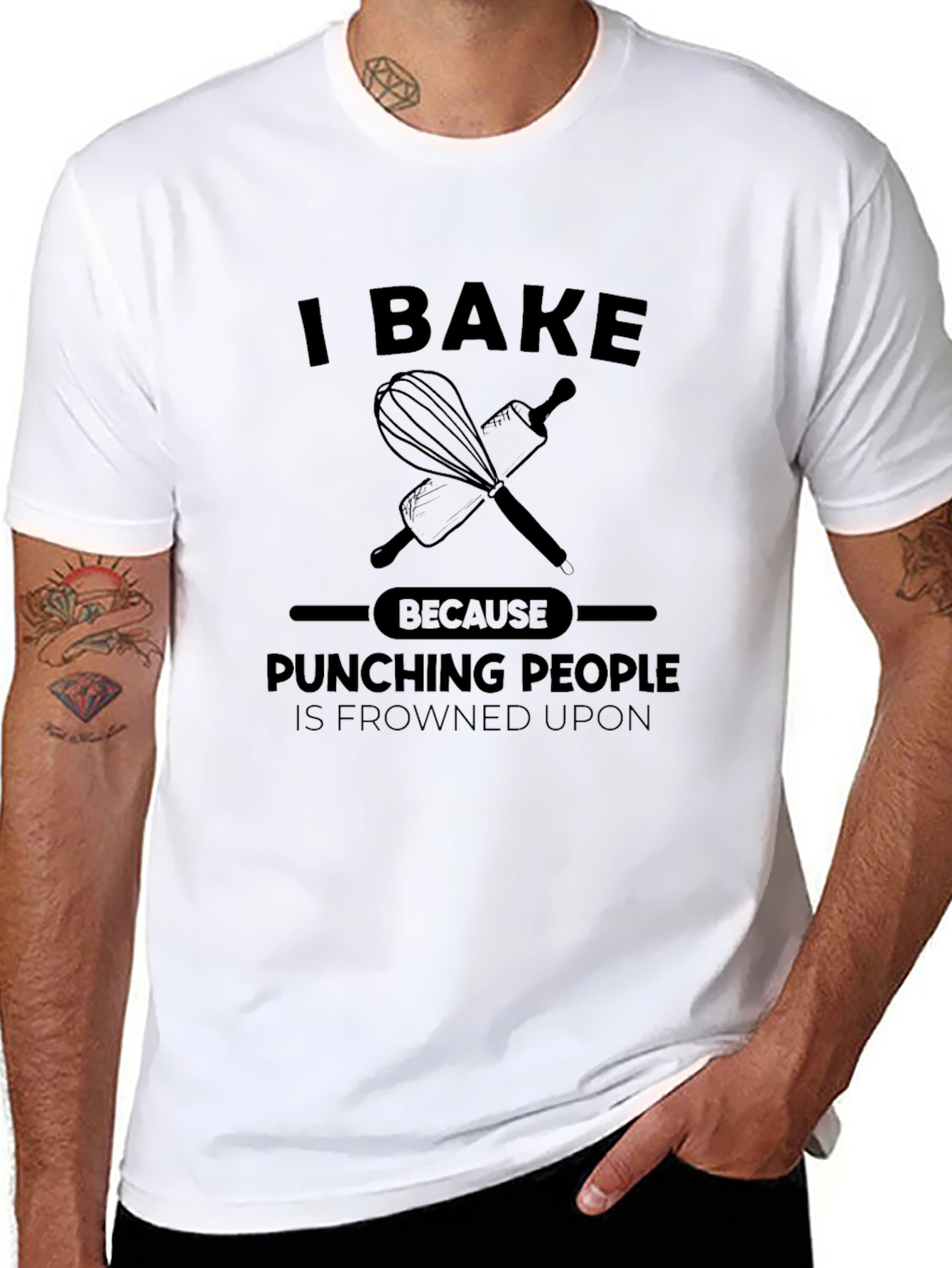 I Bake Because Punching People is Frowned Upon T-Shirt