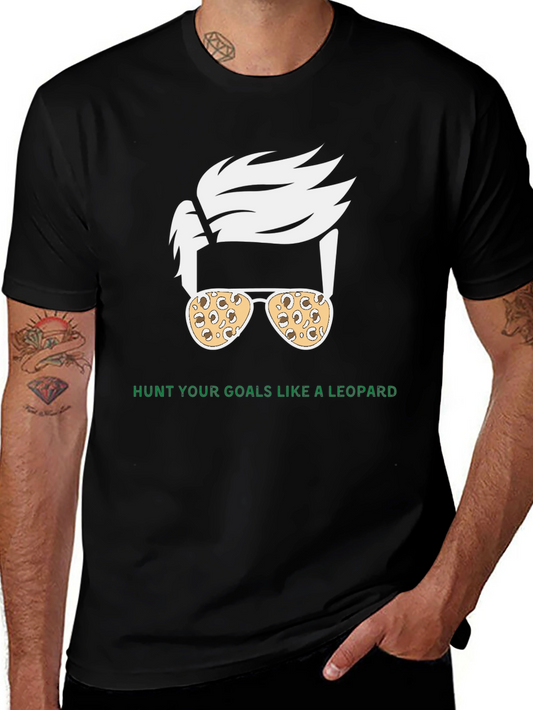 Hunt Your Goals Leopard Print Sunglasses T-Shirt