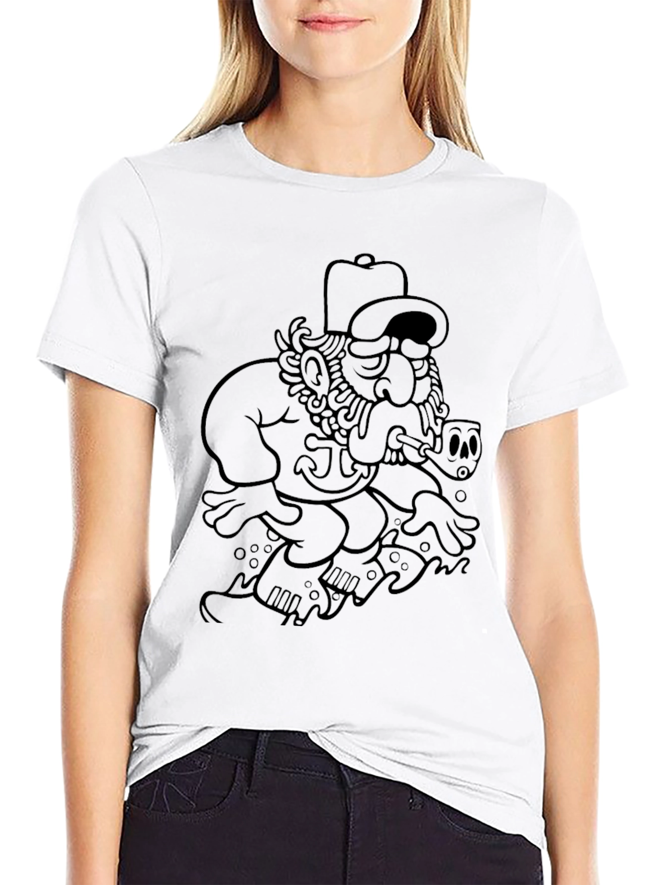Nautical Tattoo Graphic Tee - Black Cotton