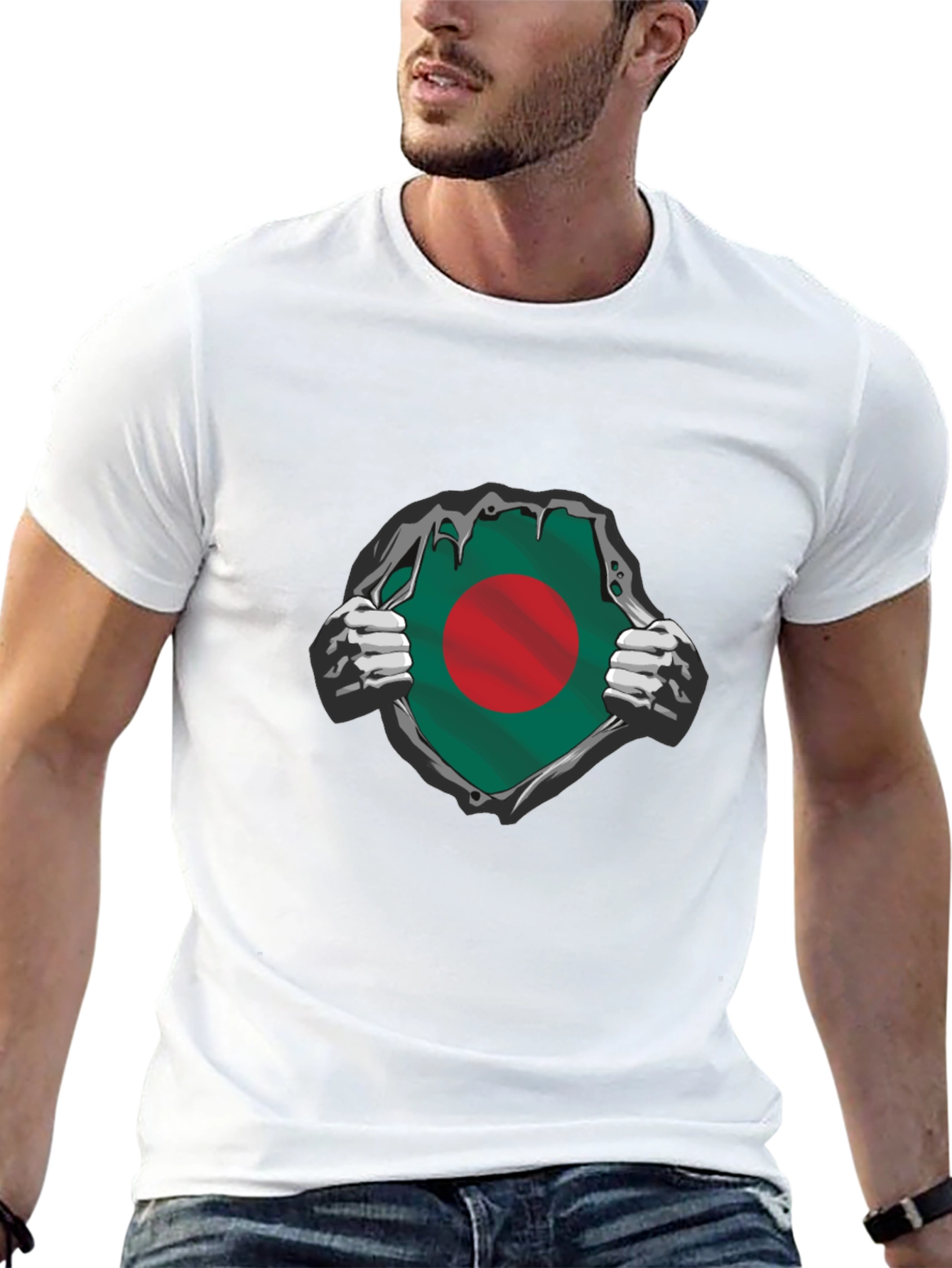 Bangladesh Flag Superhero T-Shirt - Black