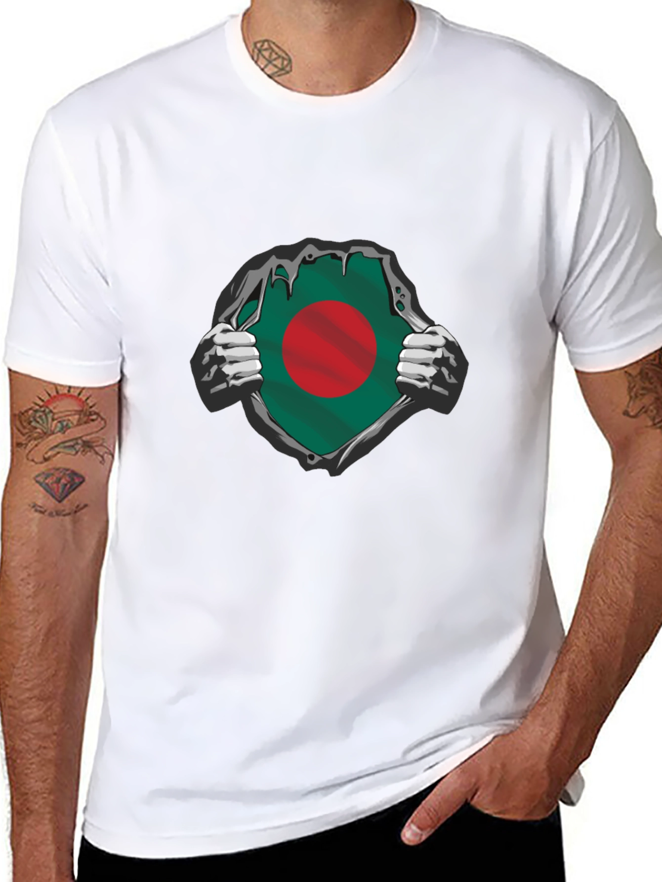 Bangladesh Flag Superhero T-Shirt - Black