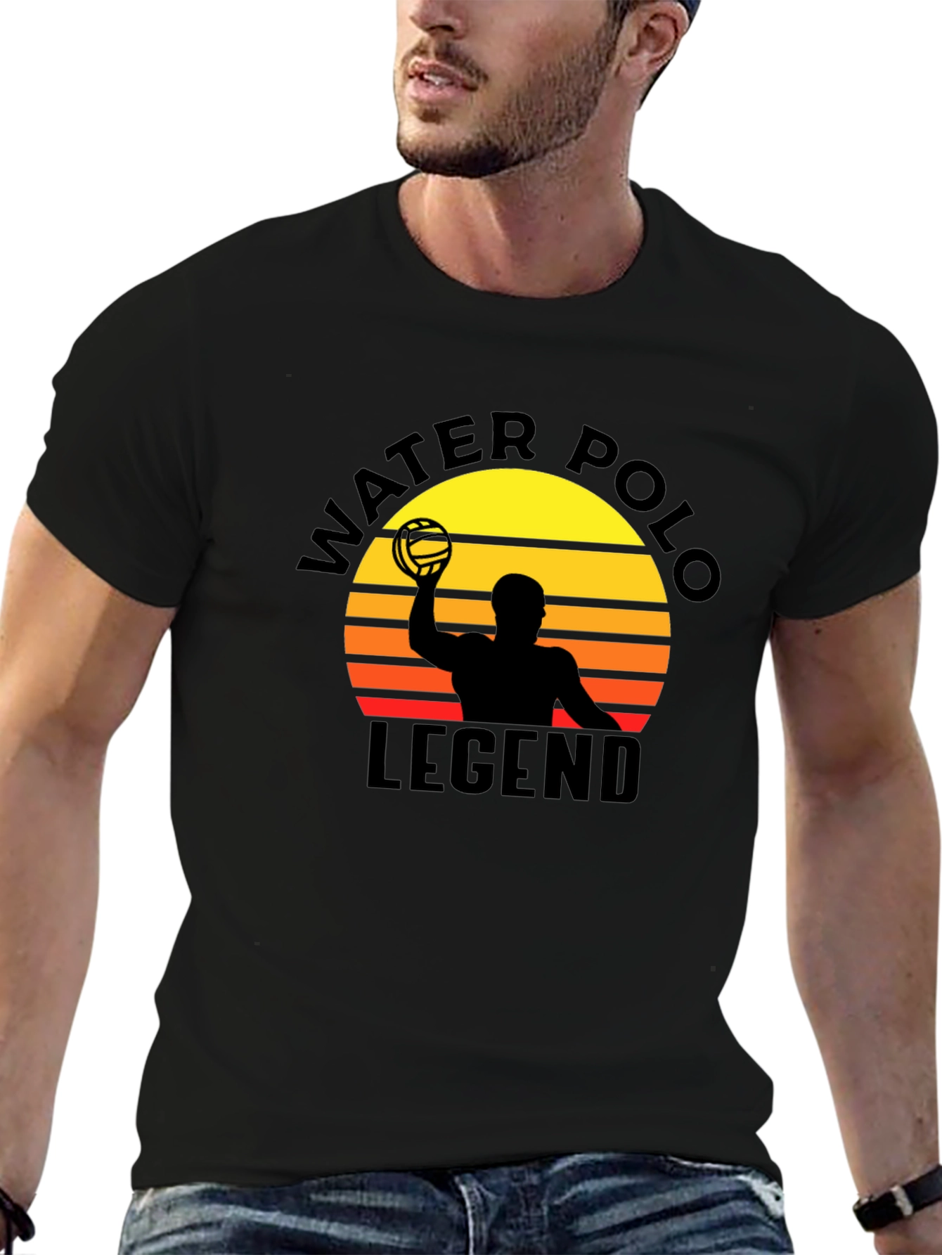 Water Polo Legend Black T-Shirt - Retro Style