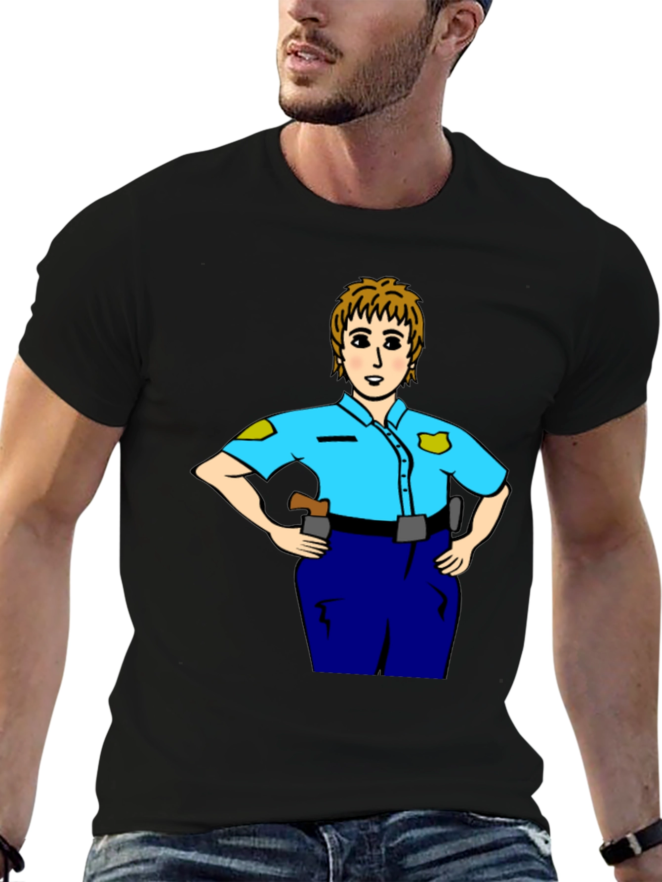 Police Woman Cartoon T-Shirt | Graphic Tee