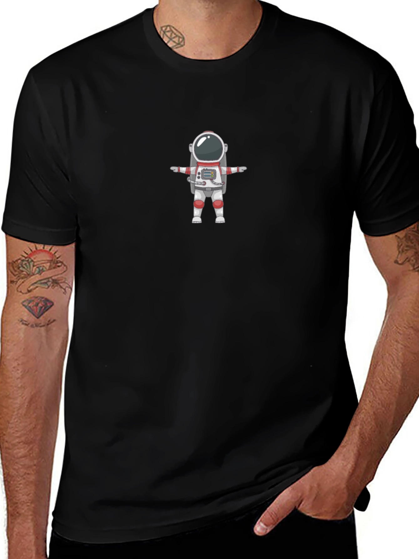 Astronaut T-Pose Black T-Shirt