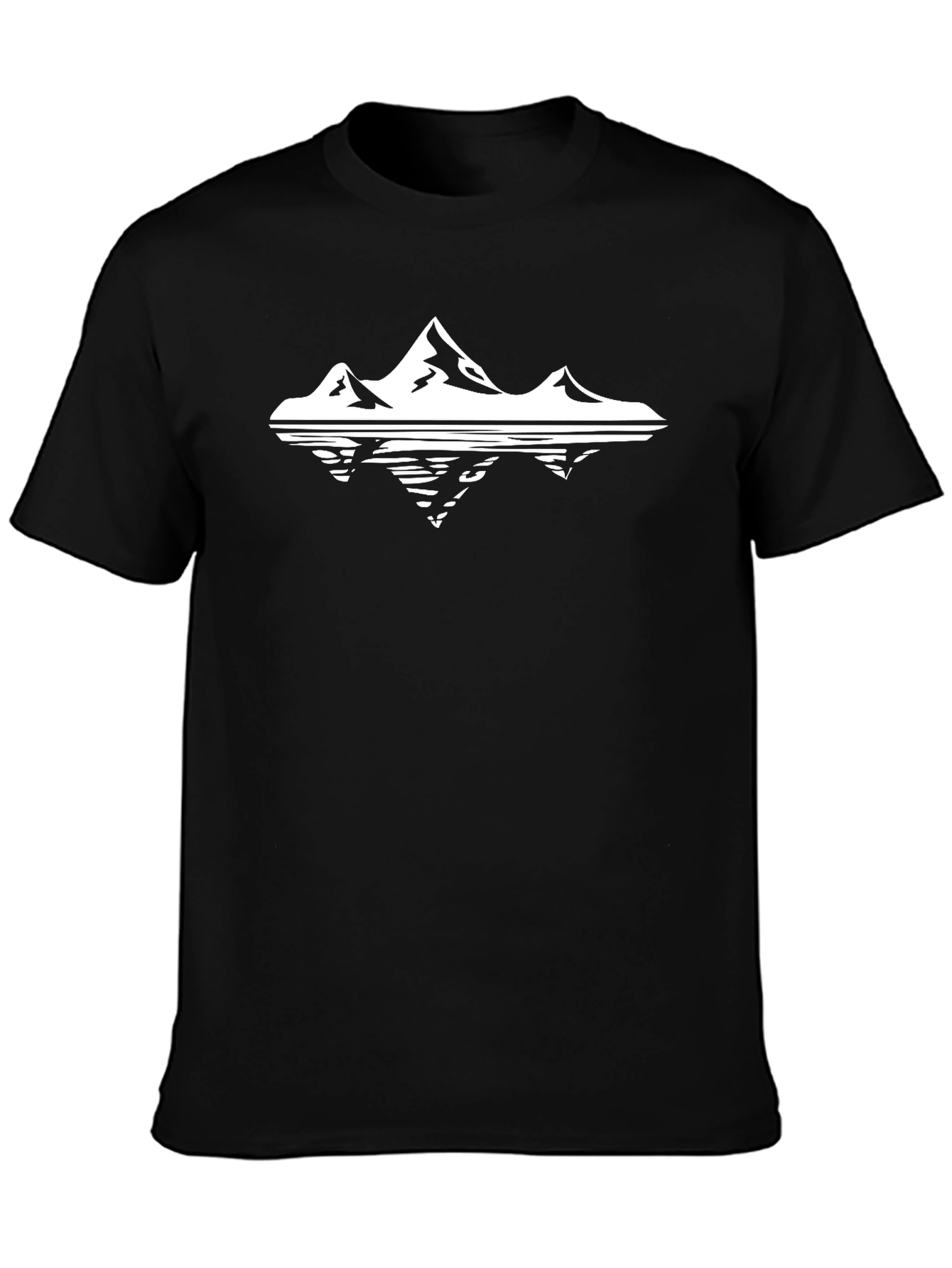 Mountains Reflection Black Graphic T-Shirt