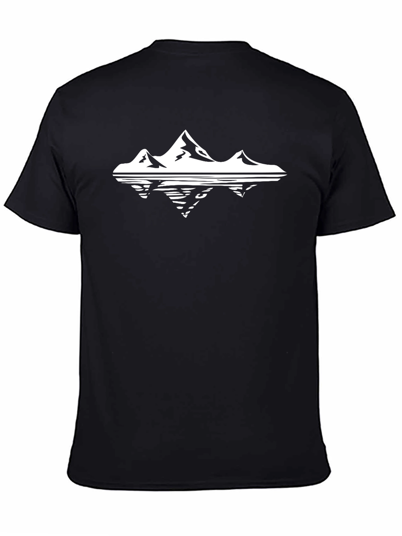 Mountains Reflection Black Graphic T-Shirt