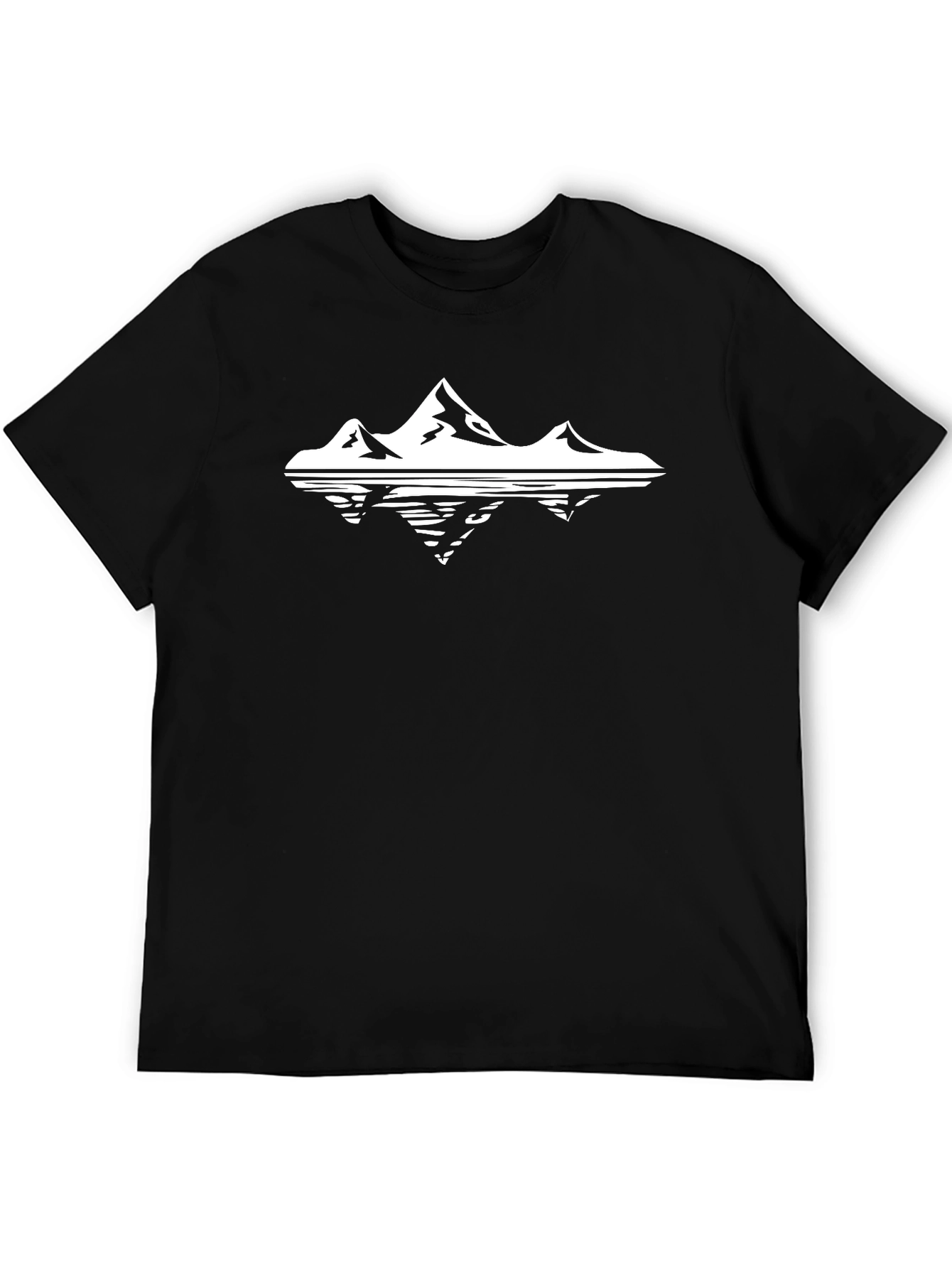 Mountains Reflection Black Graphic T-Shirt