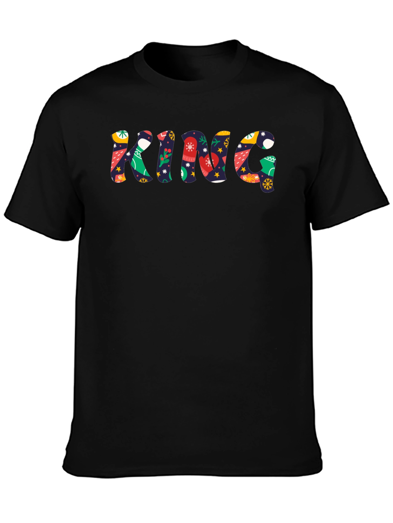Festive King Graphic Tee - Holiday Season Apparel
