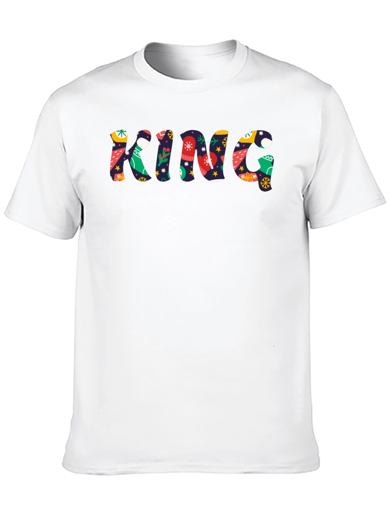 Festive King Graphic Tee - Holiday Season Apparel