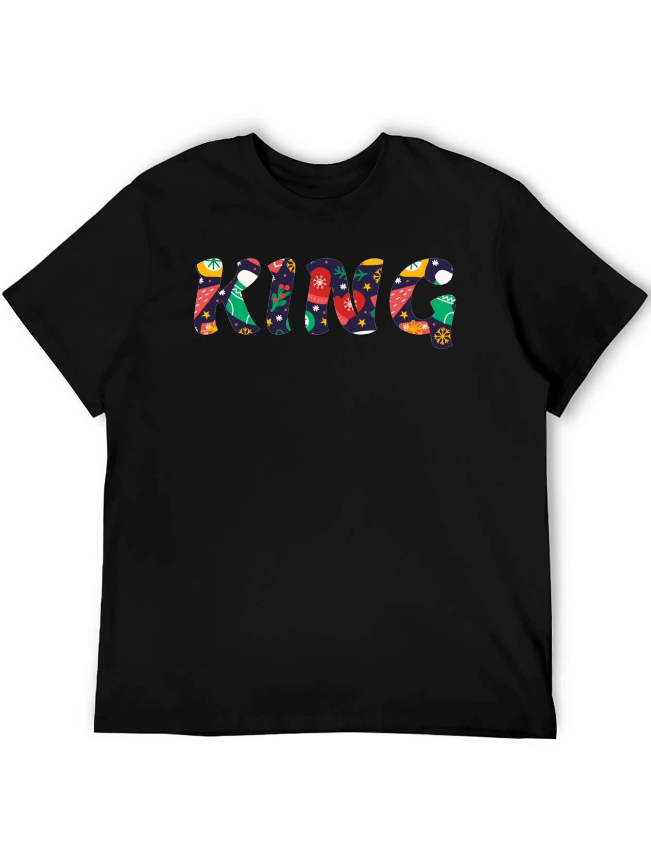 Festive King Graphic Tee - Holiday Season Apparel