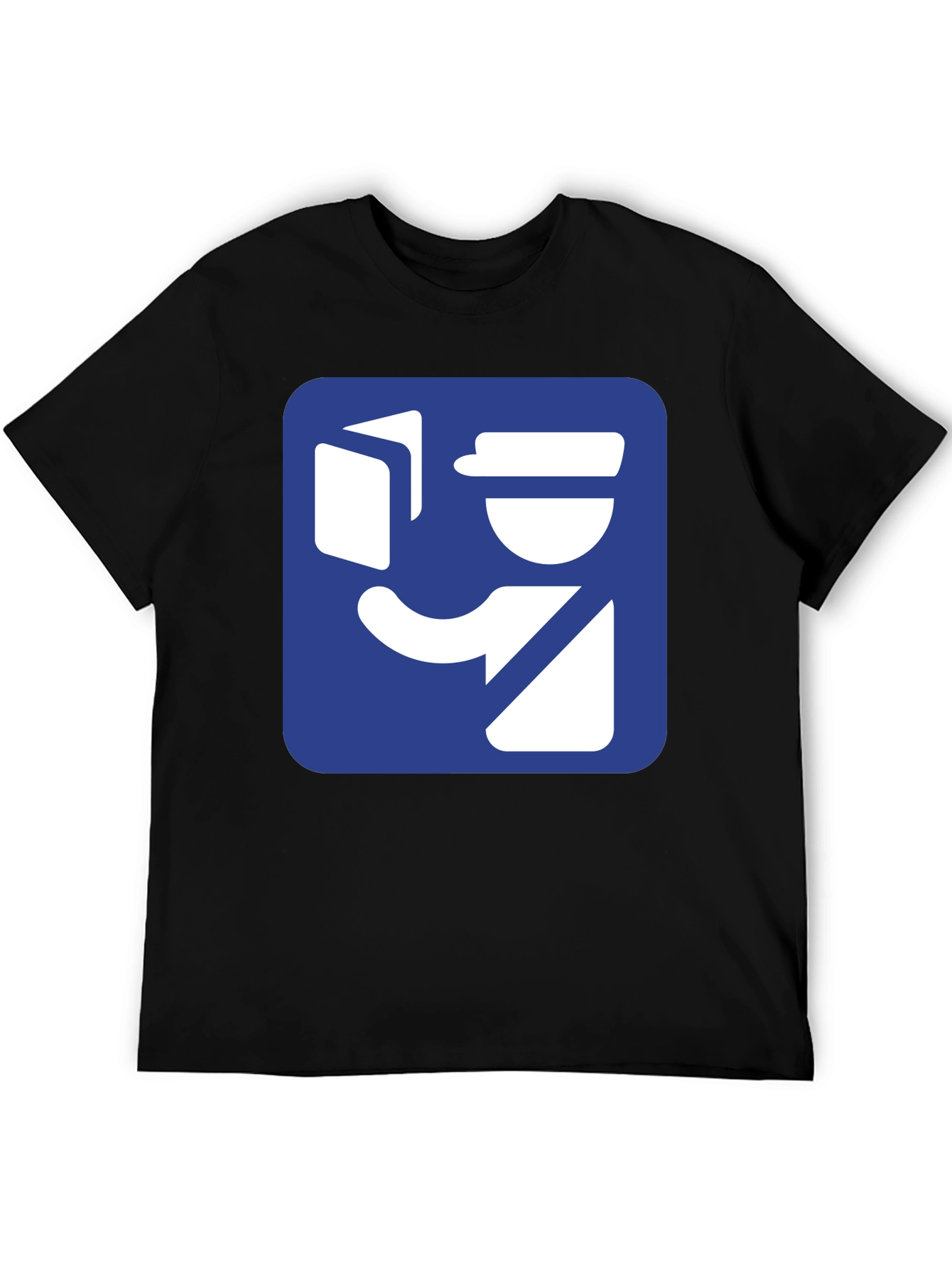 Delivery Man Graphic Tee - Black Cotton T-Shirt