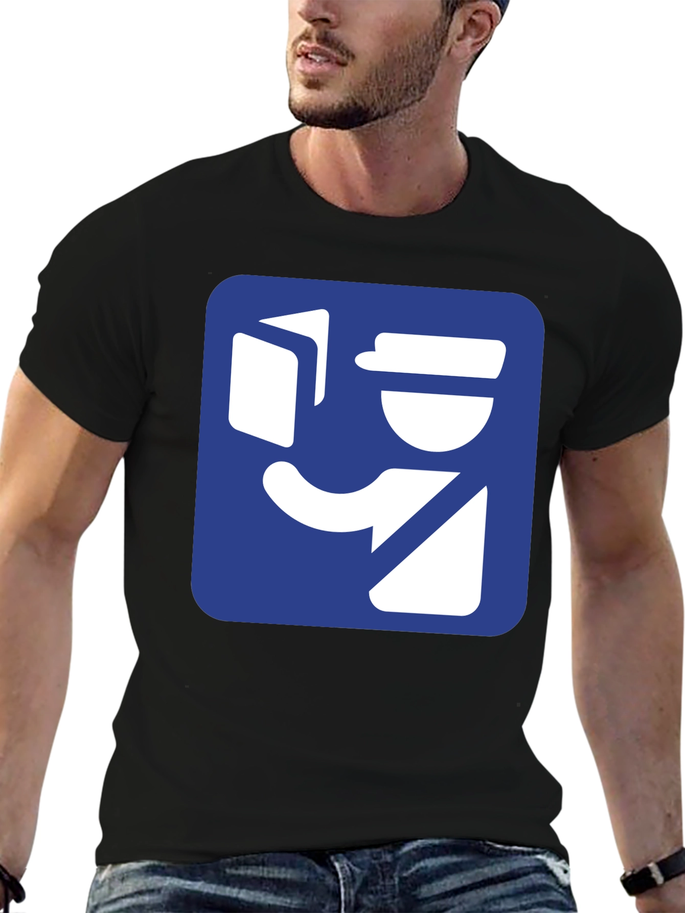 Delivery Man Graphic Tee - Black Cotton T-Shirt