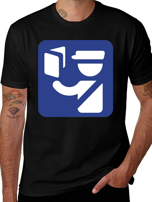 Delivery Man Graphic Tee - Black Cotton T-Shirt