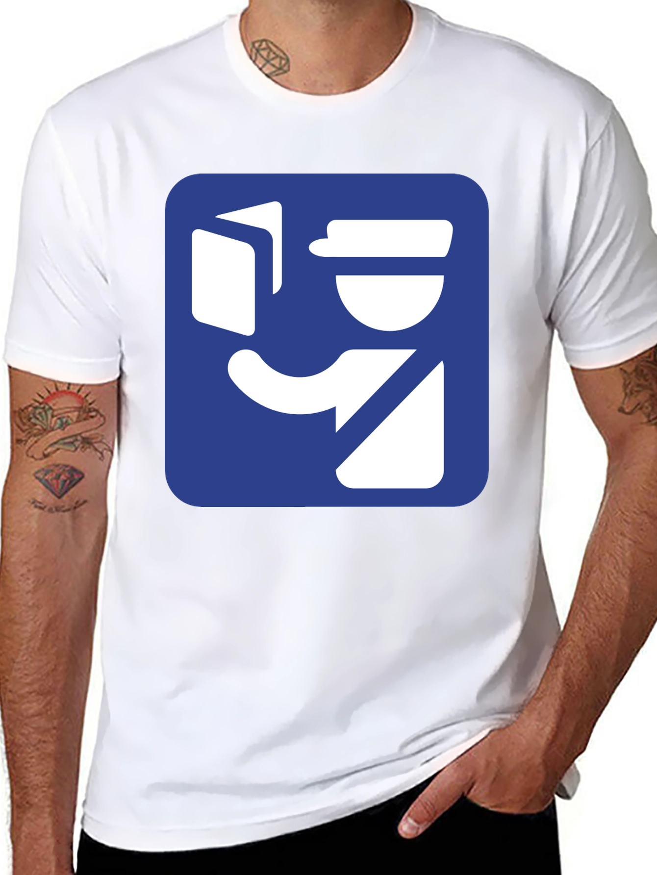 Delivery Man Graphic Tee - Black Cotton T-Shirt