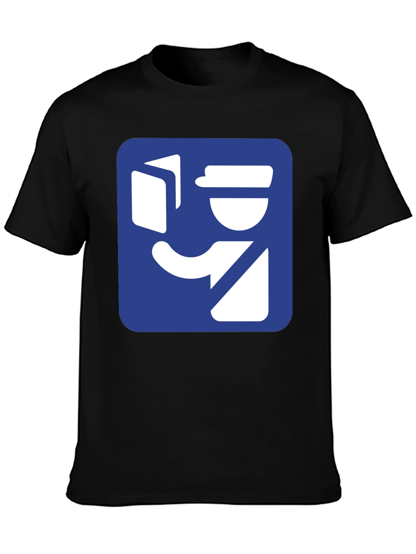 Delivery Man Graphic Tee - Black Cotton T-Shirt