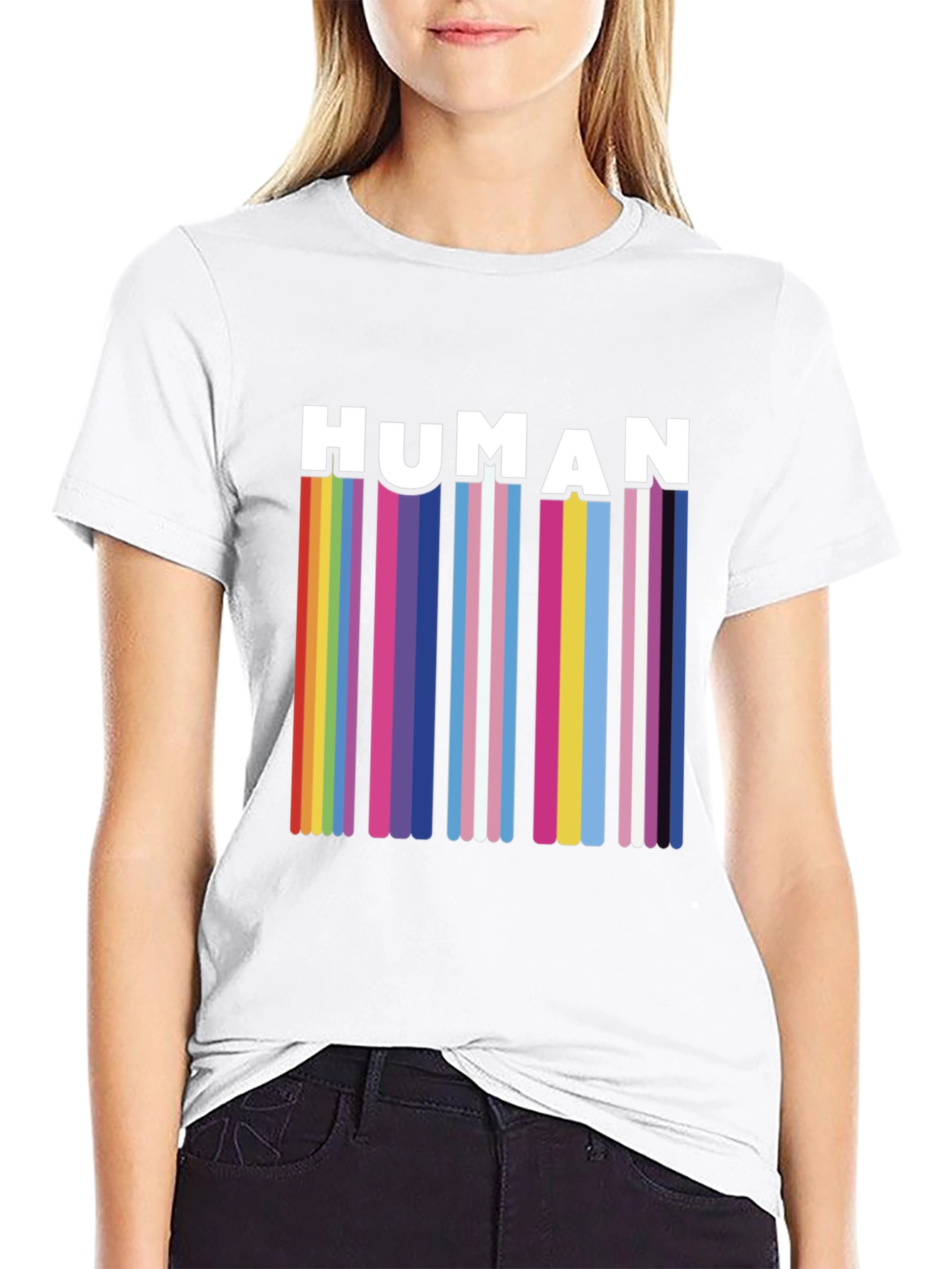Human Pride Rainbow Stripe T-Shirt